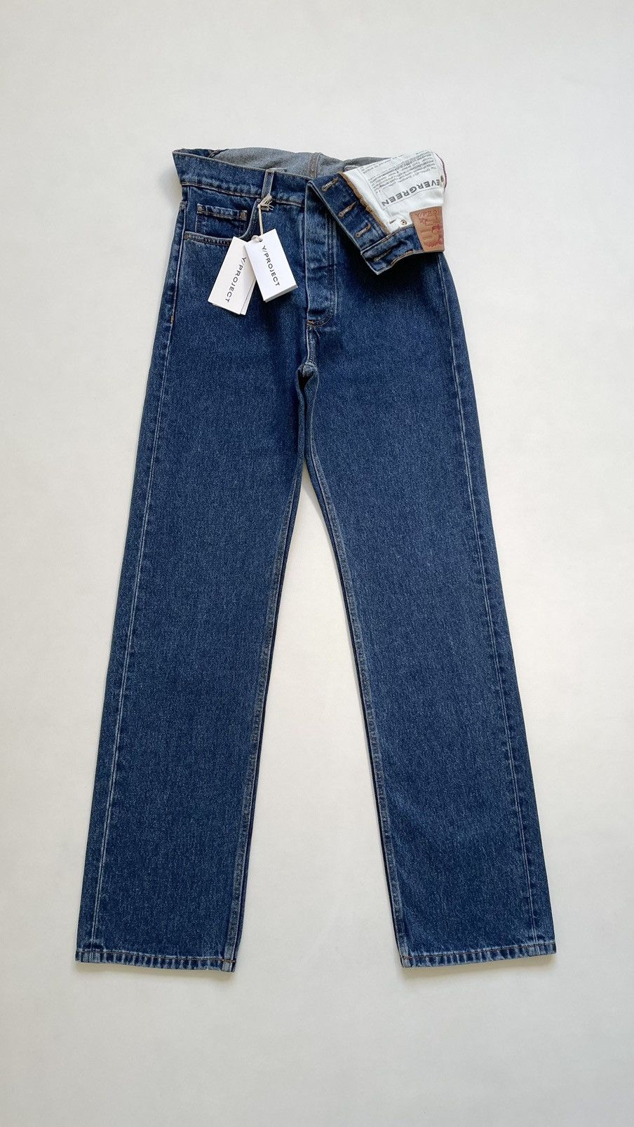 Y/Project Y/Project Asymmetric Waist Jeans Blue | Grailed