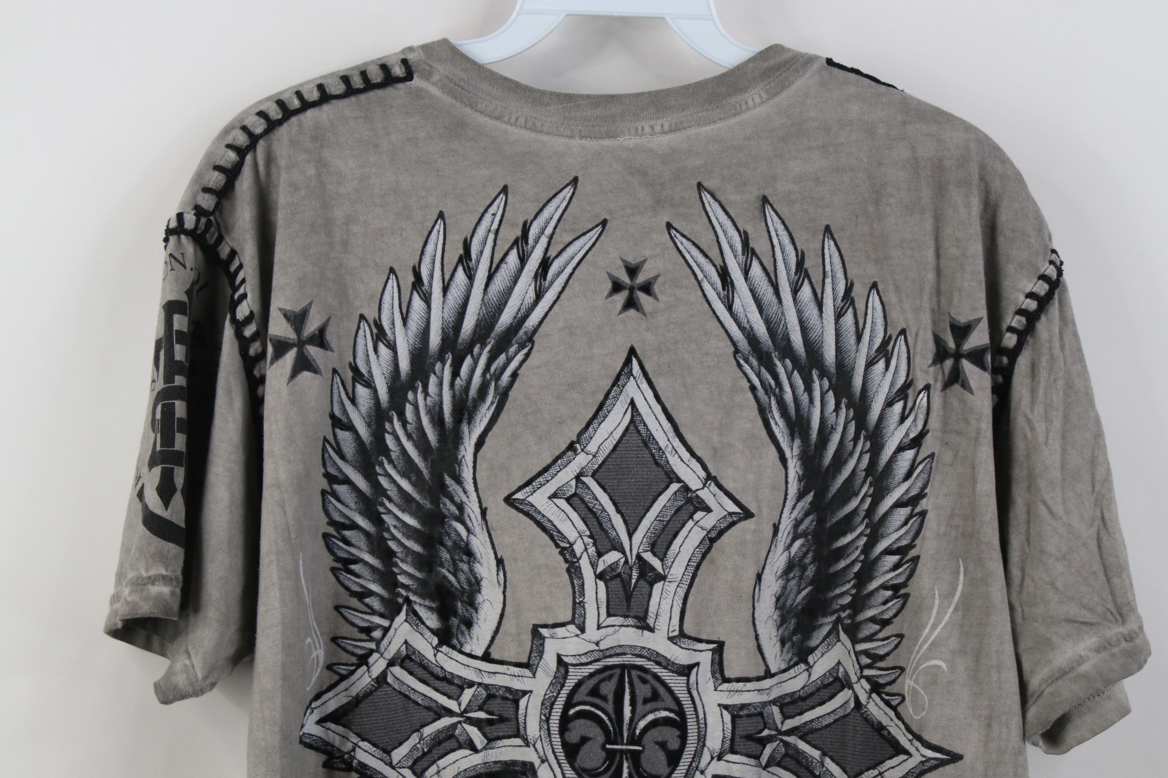 Vintage Y2K Streetwear Cross Stonewash UFC MMA Fighting T-Shirt Gray Size US L / EU 52-54 / 3 - 13 Thumbnail