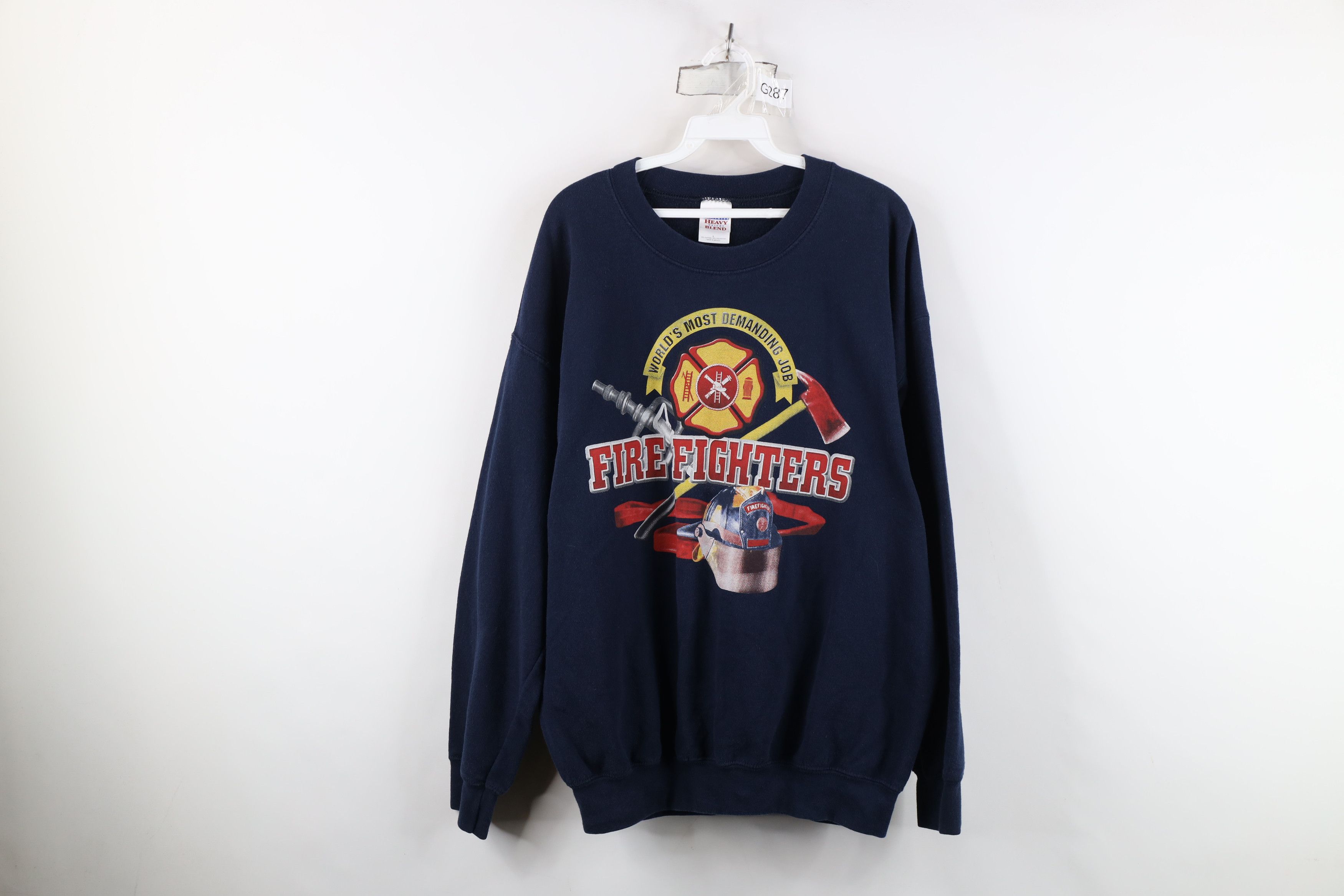 Vintage Vintage 90s Y2K Spell Out Fire Fighters Crewneck Sweatshirt Size US L / EU 52-54 / 3 - 1 Thumbnail