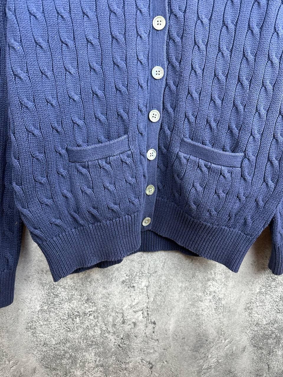 Ralph Lauren Sport Ralph Lauren Sport Vintage Cable Knit Cardigan Navy Sweater Size US L / EU 52-54 / 3 - 7 Thumbnail