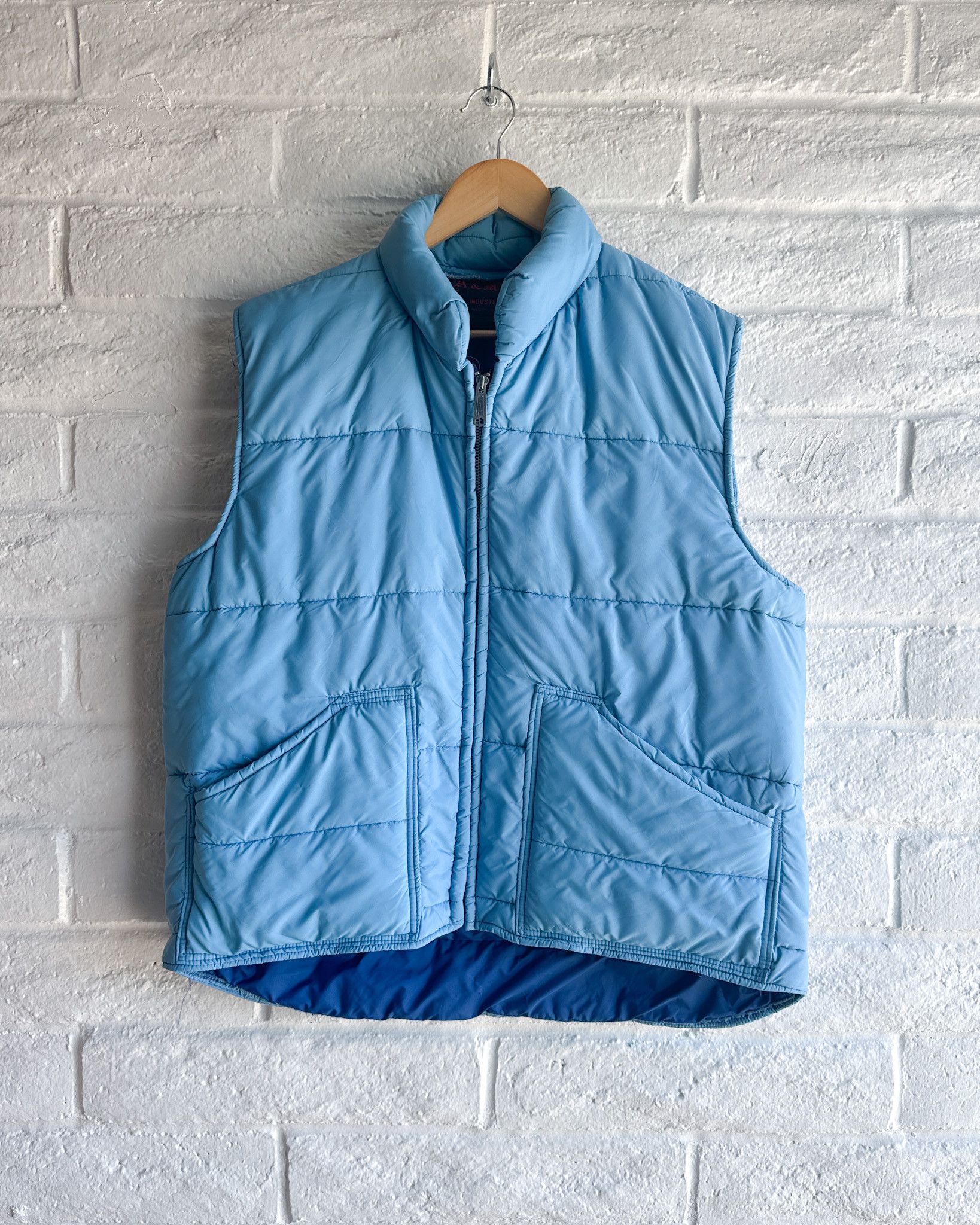Vintage Vintage 80s A & M Industries Puffer Vest Men's XL Baby Blue Size US XL / EU 56 / 4 - 1 Thumbnail