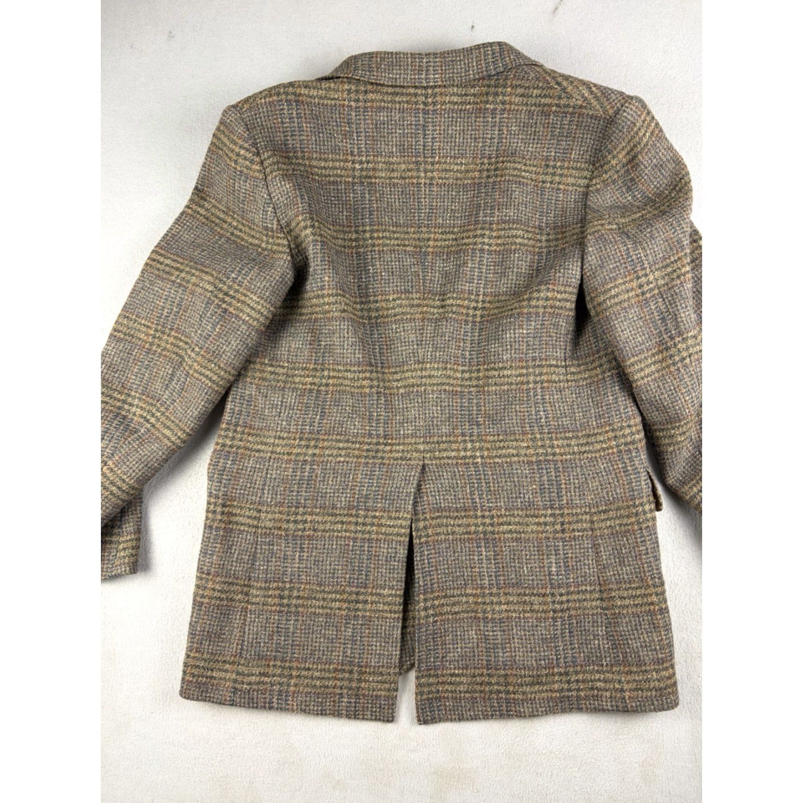 Pendleton VINTAGE Pendleton Blazer Sport Coat Jacket Men's 42 Brown Plaid Wool 90s Regular Tweed 2 Piece Mens Size 42R - 4 Thumbnail