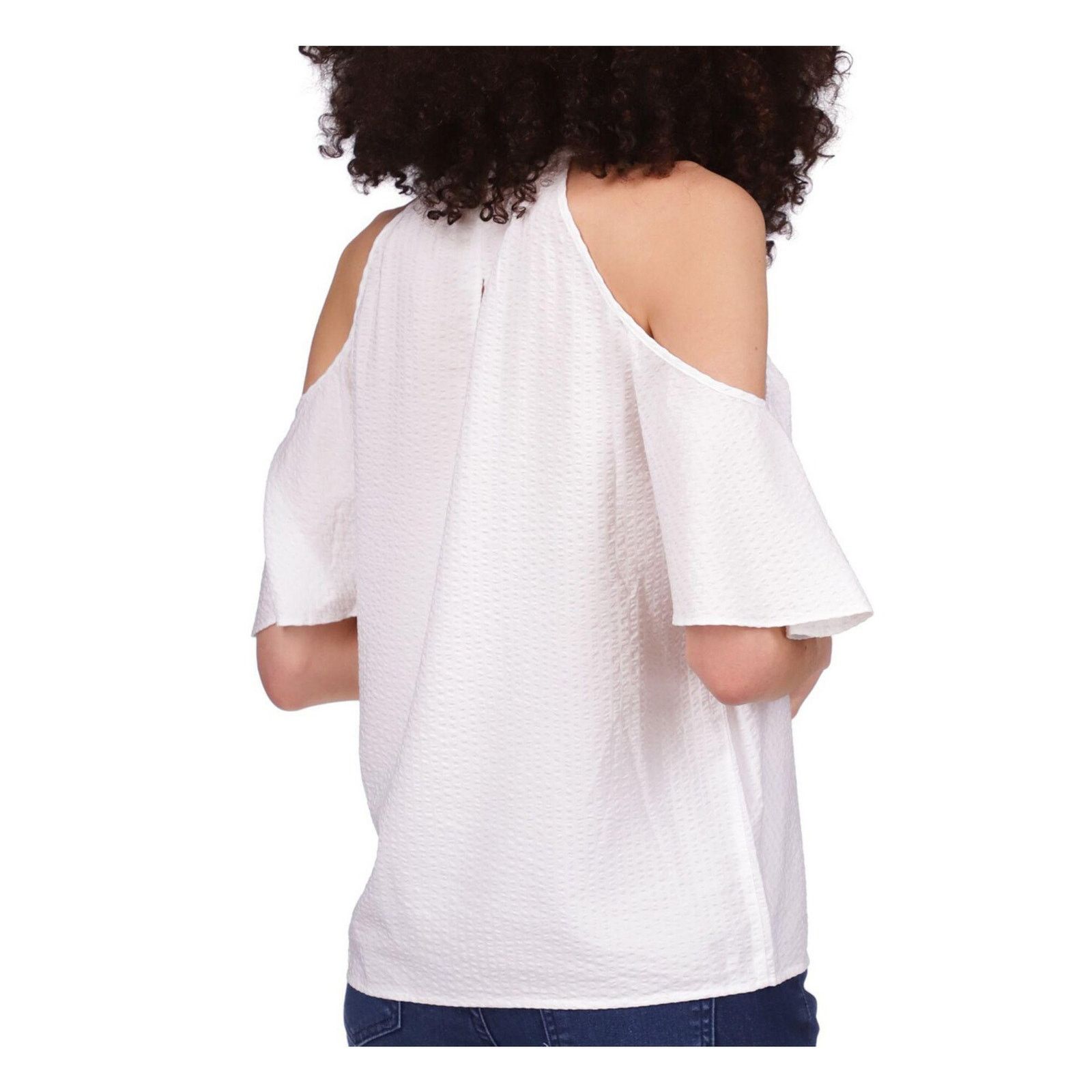 Michael Kors Michael Kors Women White Viscose Cold-Shoulder Top Size XS Size XS / US 0-2 / IT 36-38 - 2 Thumbnail