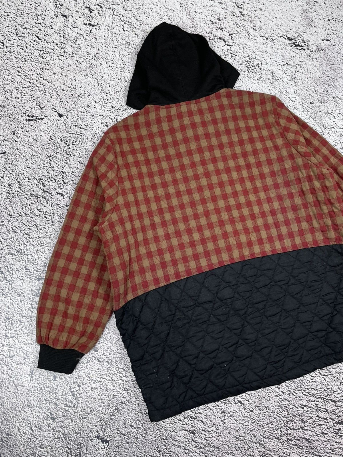 Vintage Japan Hooded Workwear Check Jacket Japan Work