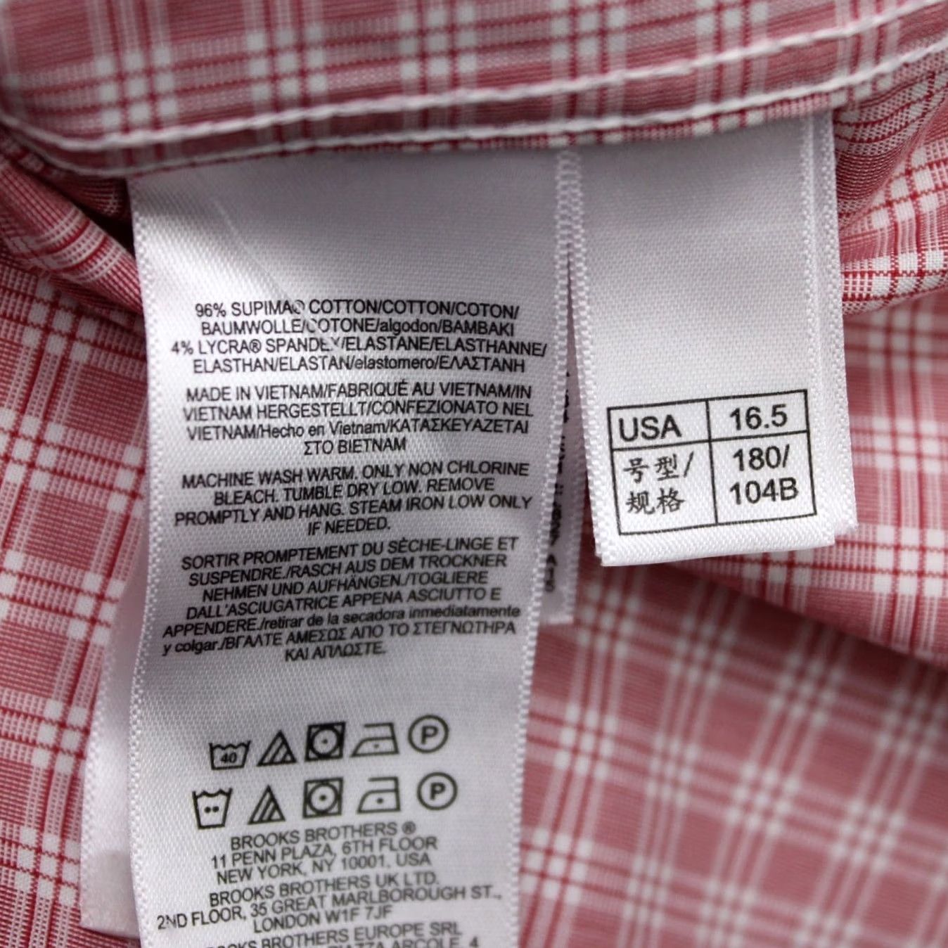 Brooks Brothers Brooks Brothers Shirt Mens 16 1/2, 33 Red Regular Non-Iron Stretch Supima Cotton Dress Shirt Size US XL / EU 56 / 4 - 6 Thumbnail