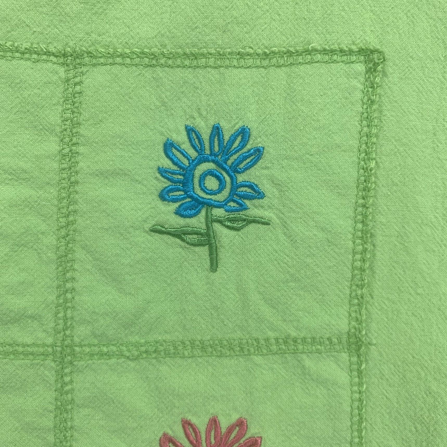 Vintage VINTAGE Women's Beach Dress Sheath Summer Cotton Lime Green Size Large Embroidered Ocean Vacation Size L / US 10 / IT 46 - 7 Thumbnail