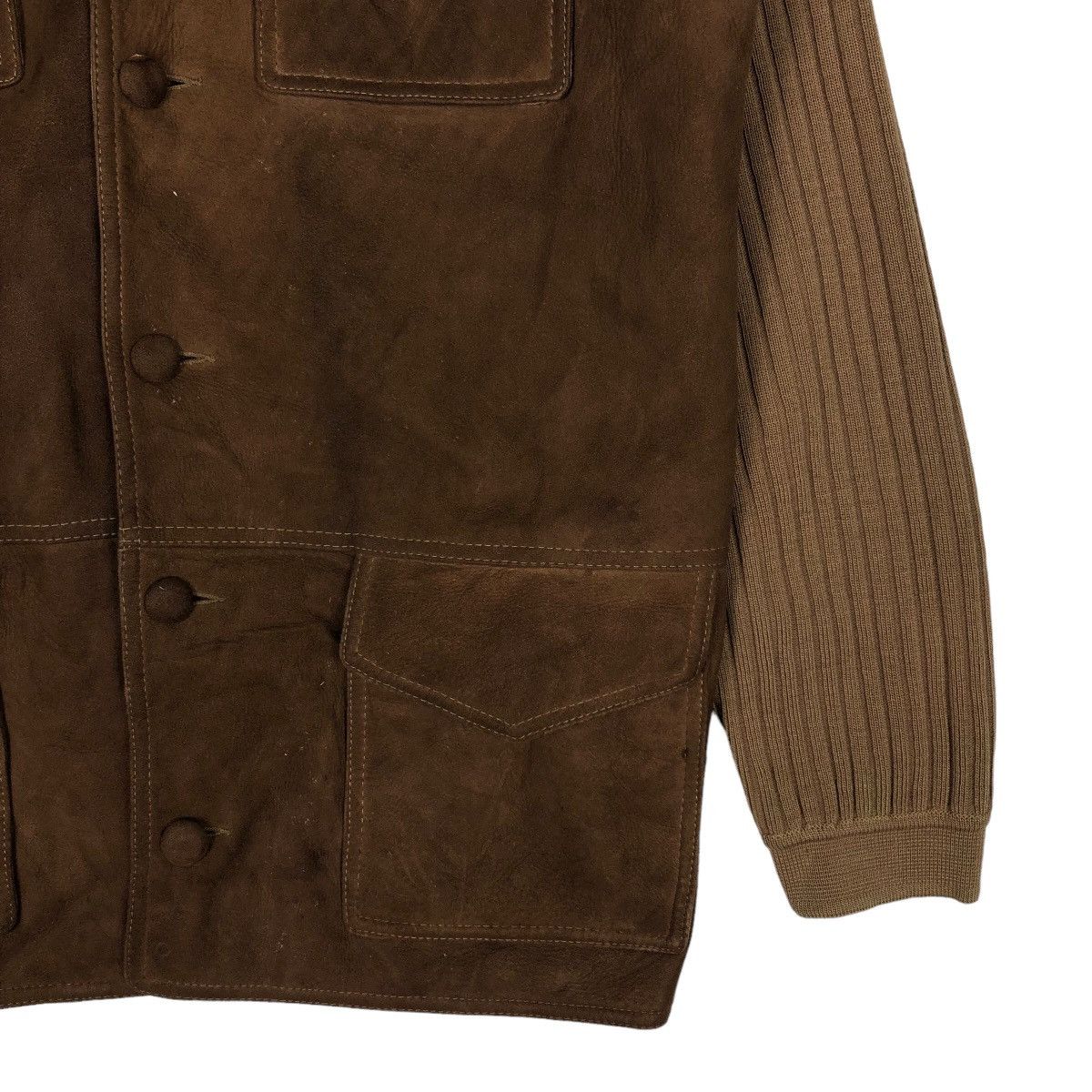 Japanese Brand 🔥Vtg Button Jacket Knit Sleeve Wool Sheep Suede Kapital Size US M / EU 48-50 / 2 - 5 Thumbnail
