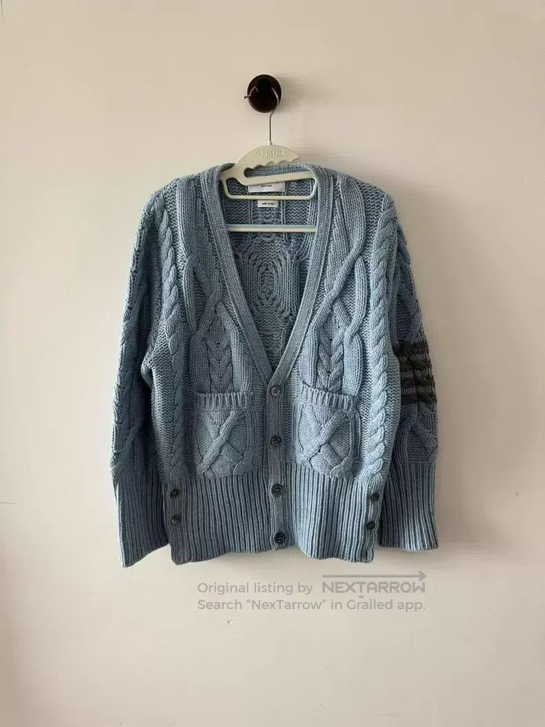 Thom Browne Thom Browne Sky Blue Cashmere Cardigan Size US M / EU 48-50 / 2 - 1 Thumbnail