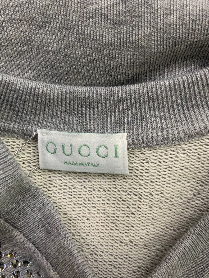 Gucci Gucci Size12 Gray diamond-embled round-neck sweatshirt Size US XS / EU 42 / 0 - 4 Thumbnail