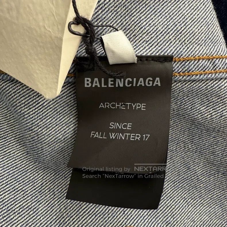 Balenciaga Balenciaga Back Logo Blue Long Sleeve Denim Jacket Size XS / US 0-2 / IT 36-38 - 4 Thumbnail