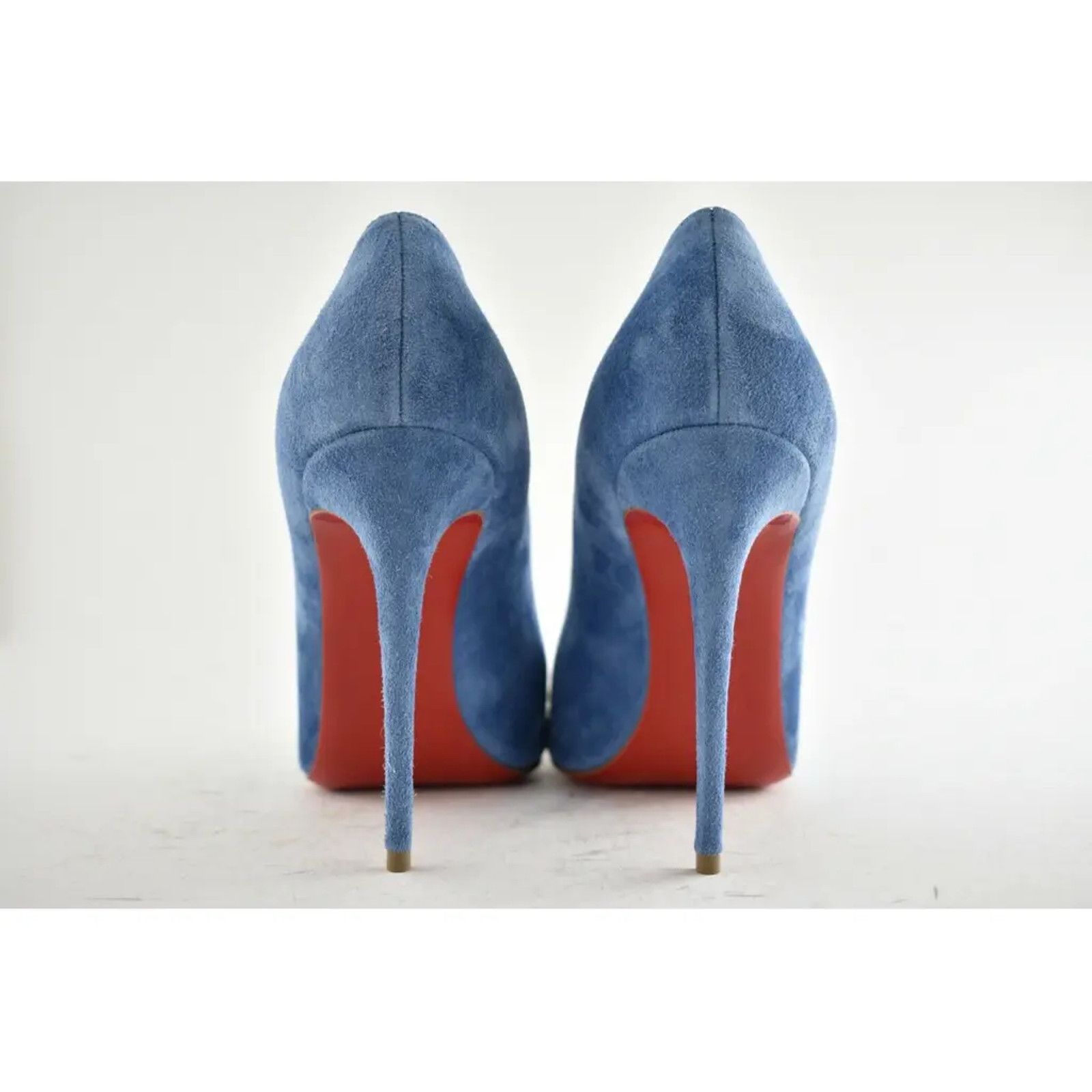 Christian Louboutin Kate 100 LAC Blue Suede Pointed Toe Classic Heel Pump 39 Size US 9 / IT 39 - 11 Thumbnail