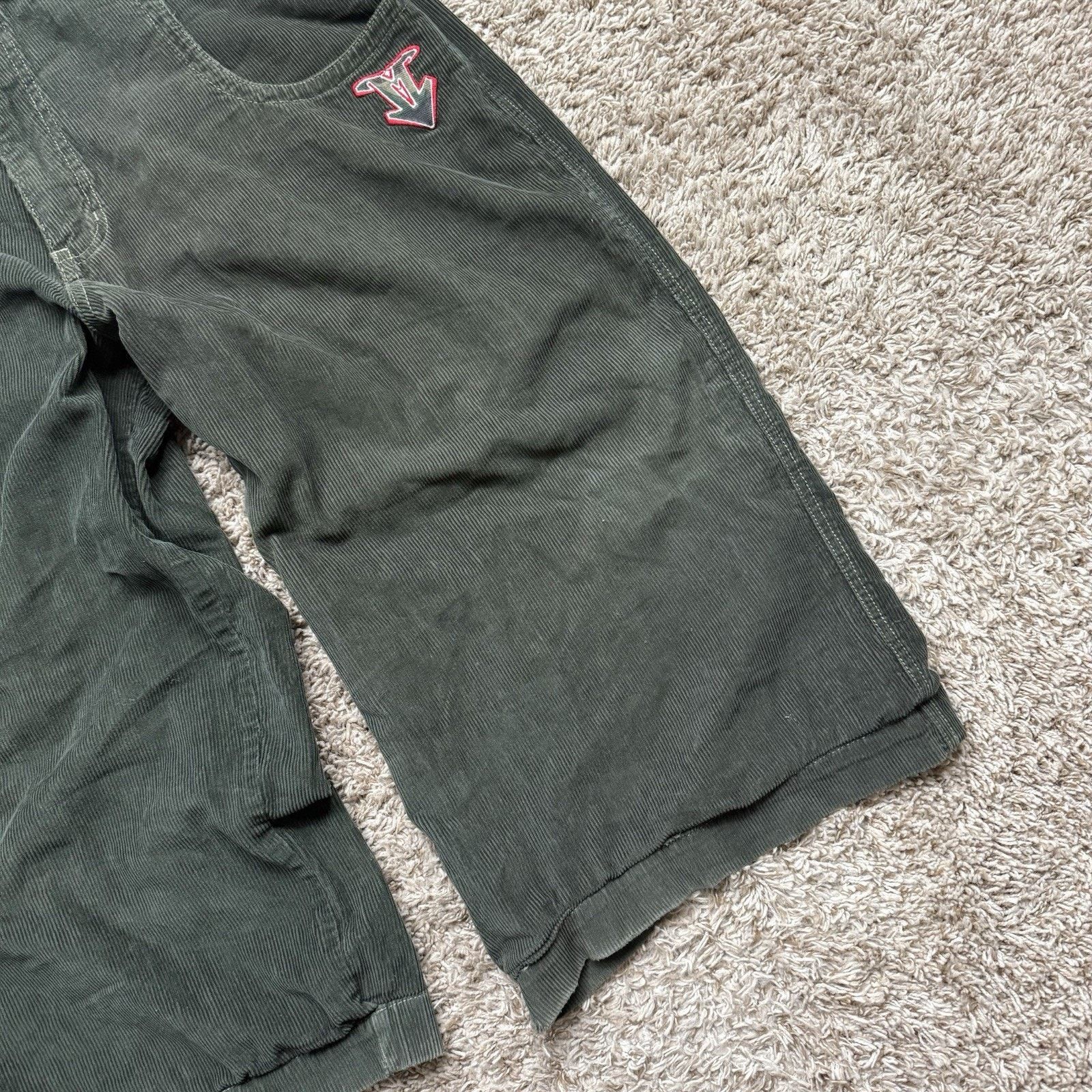 Vintage Vintage 90s MacGear Green Wide Leg Baggy Corduroy Rave Pants Size US 35 - 6 Thumbnail