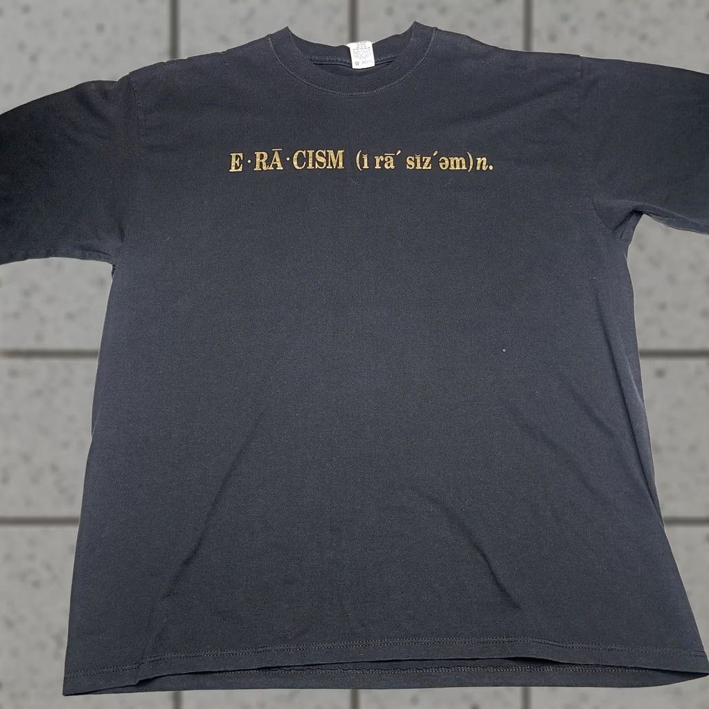 Soffe VINTAGE Eracism T-Shirt Double Sided Adult XL 90's Soffe Made In USA Size US XL / EU 56 / 4 - 1 Thumbnail