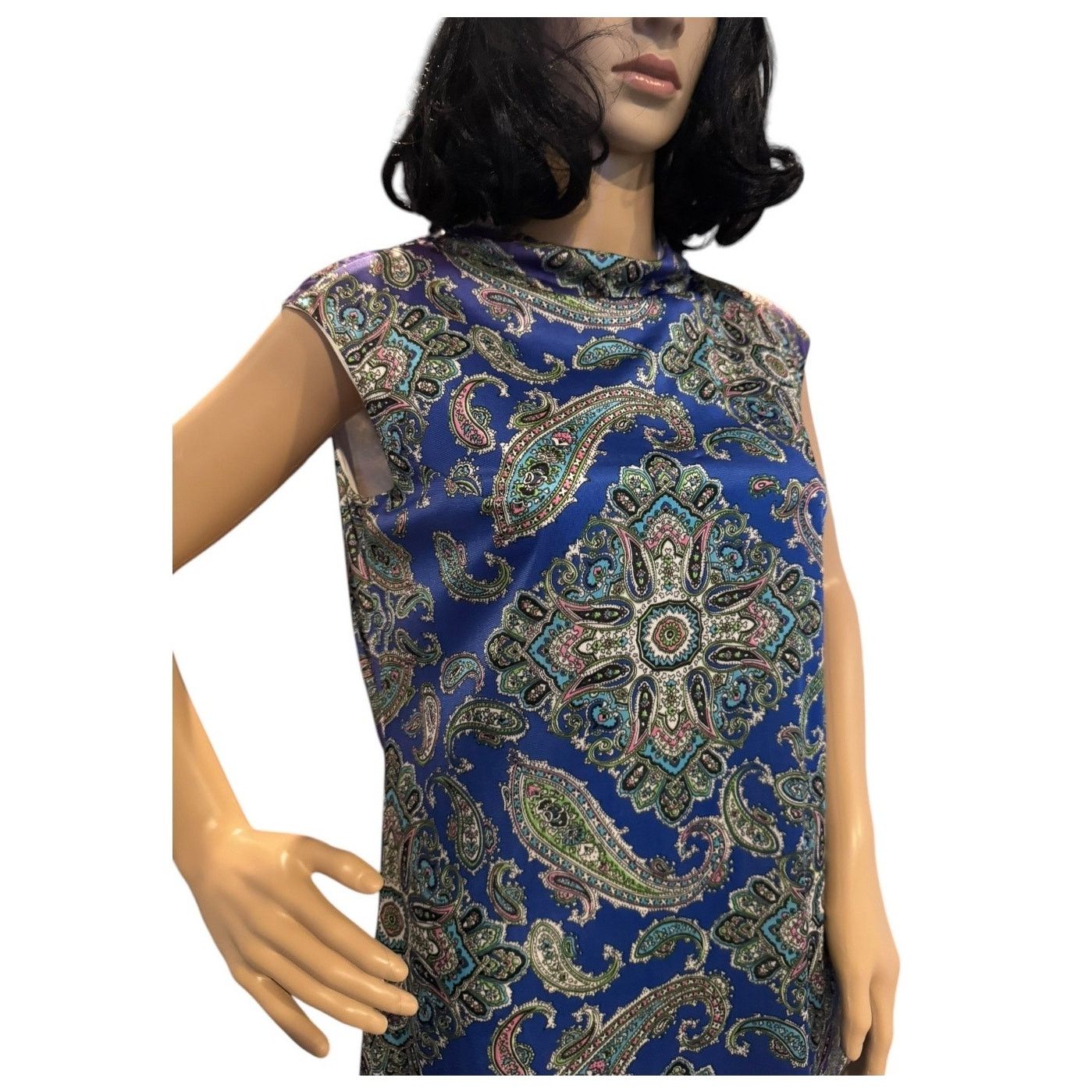 Vintage Vtg Sacony Ciella purple paisley sleeveless dress medium Size M / US 6-8 / IT 42-44 - 3 Thumbnail