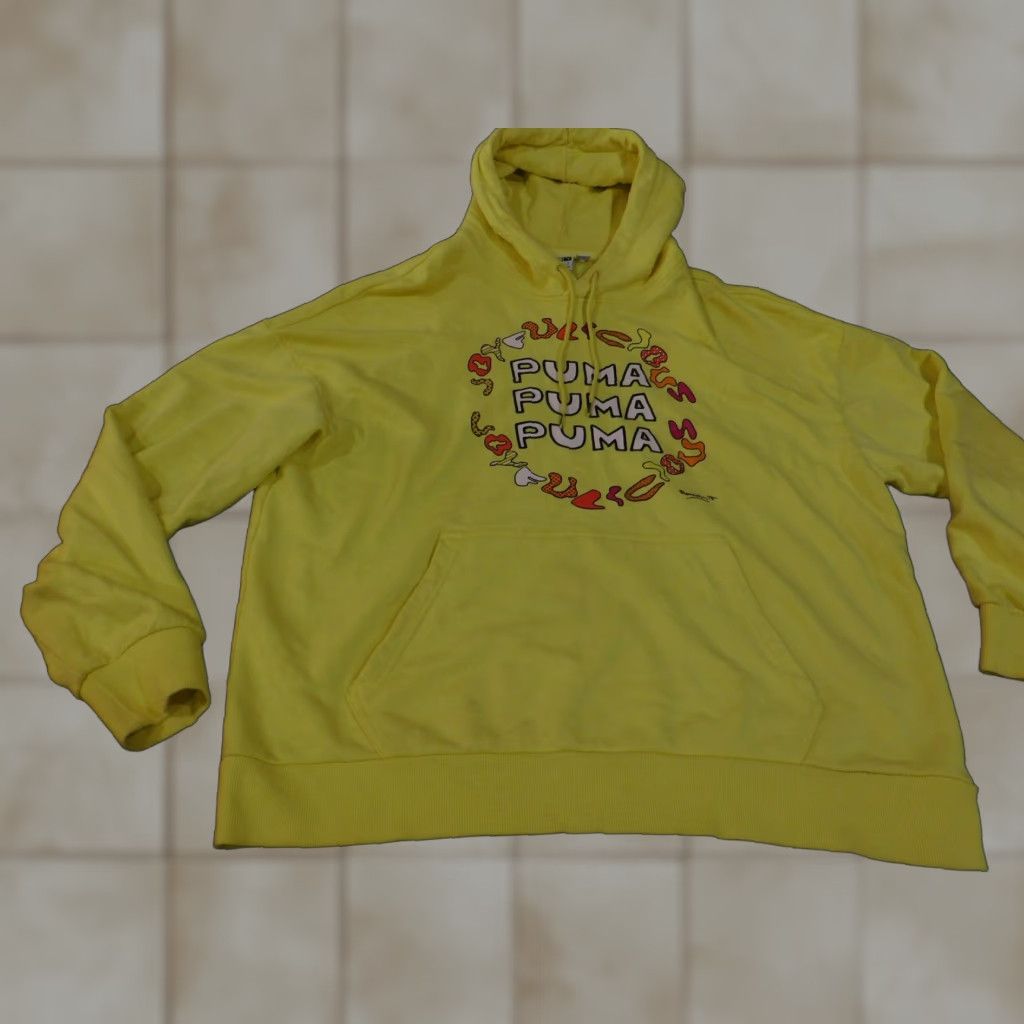 Puma PUMA x romero britto Hoodie Large Mens Yellow Art Graphic Pullover Hoodie, Logo, Pockets, Long Sleeve, Hooded, Drawstring, Cotton Polyester, T-Shirt? Size US L / EU 52-54 / 3 - 1 Thumbnail
