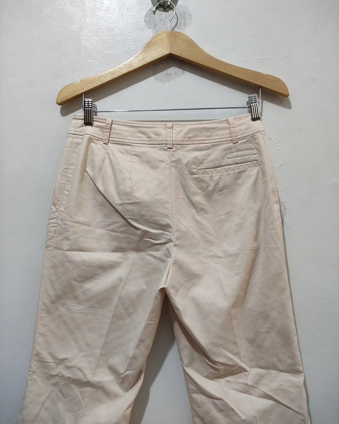Burberry Burberry Golf Cream Wide Leg Cropped Pants Women M Japan Size 30" / US 8 / IT 44 - 9 Thumbnail