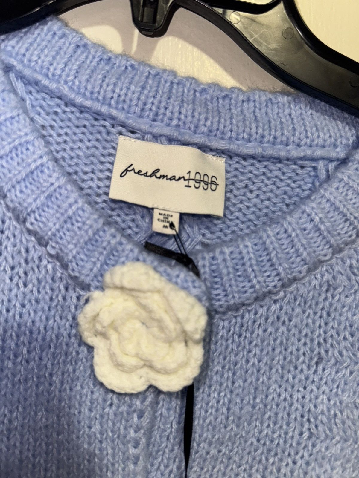 Vintage Floral women’s Cardigan blue with white flowers size M Size M / US 6-8 / IT 42-44 - 5 Thumbnail