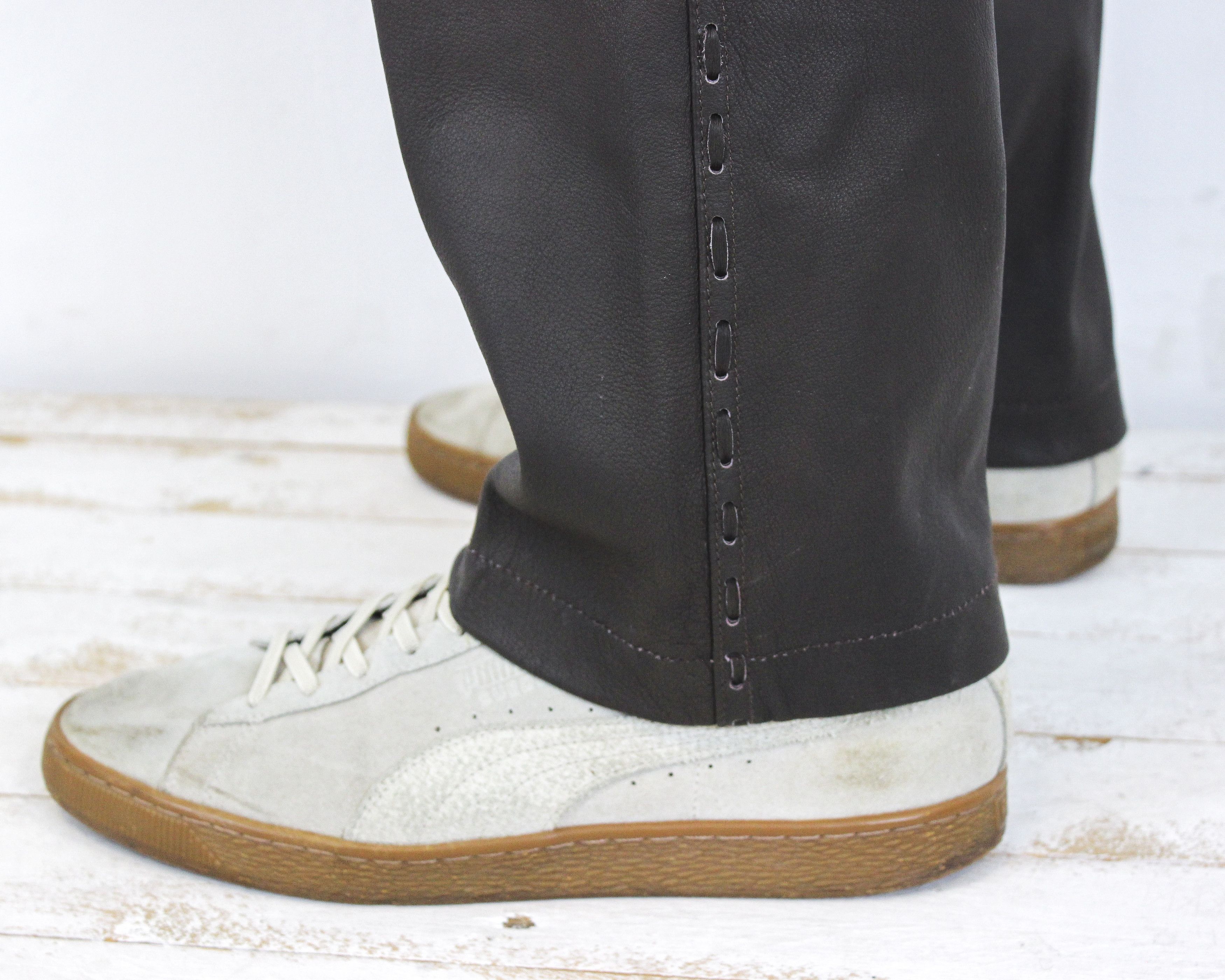 Leather × Vintage John F Gee W38 L32 Reg Straight Leather EU 54 Pants Trousers Size US 38 / EU 54 - 5 Thumbnail