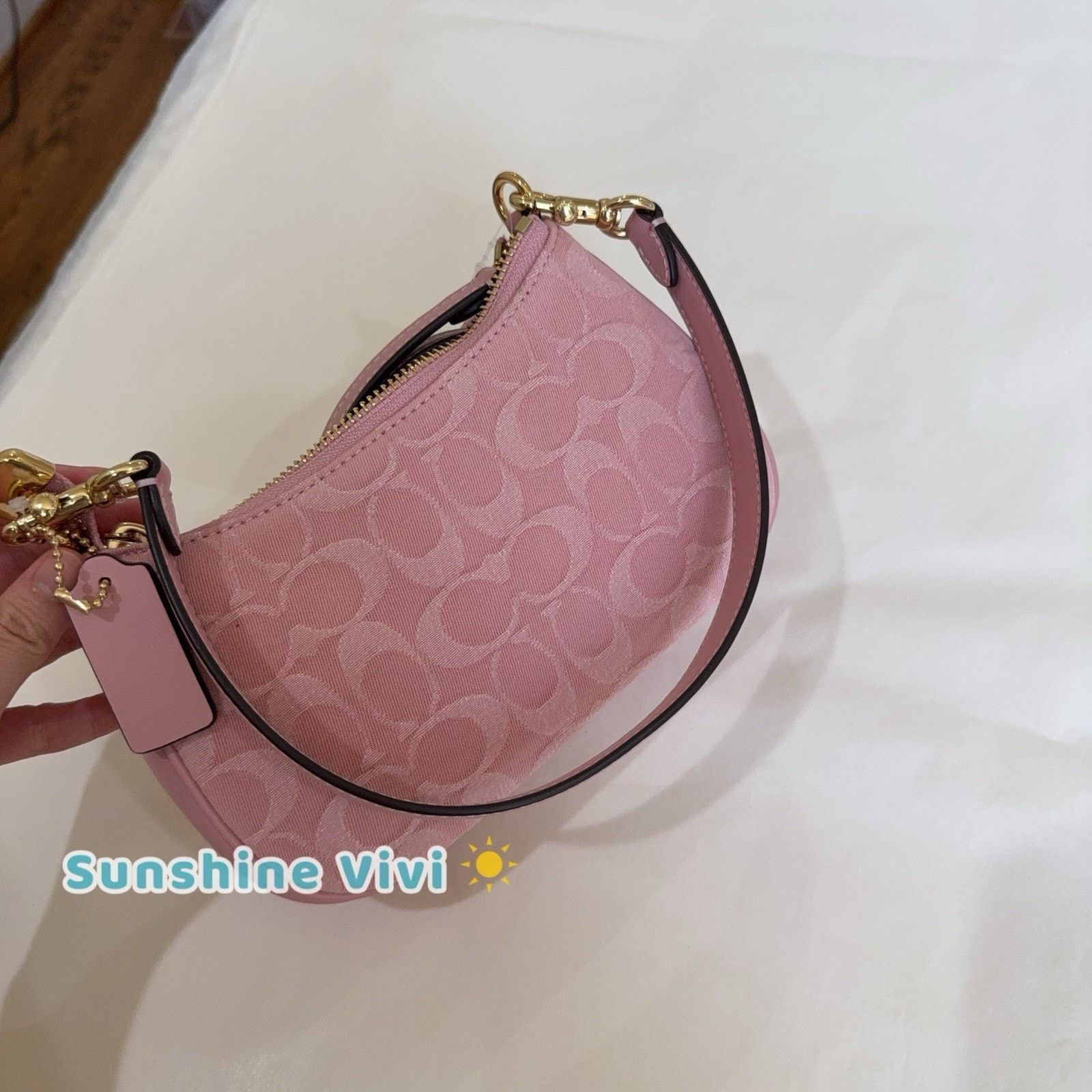 Coach NWT Coach Teri Mini Crossbody Bag Denim CFF97 Light Pink Size ONE SIZE - 3 Thumbnail