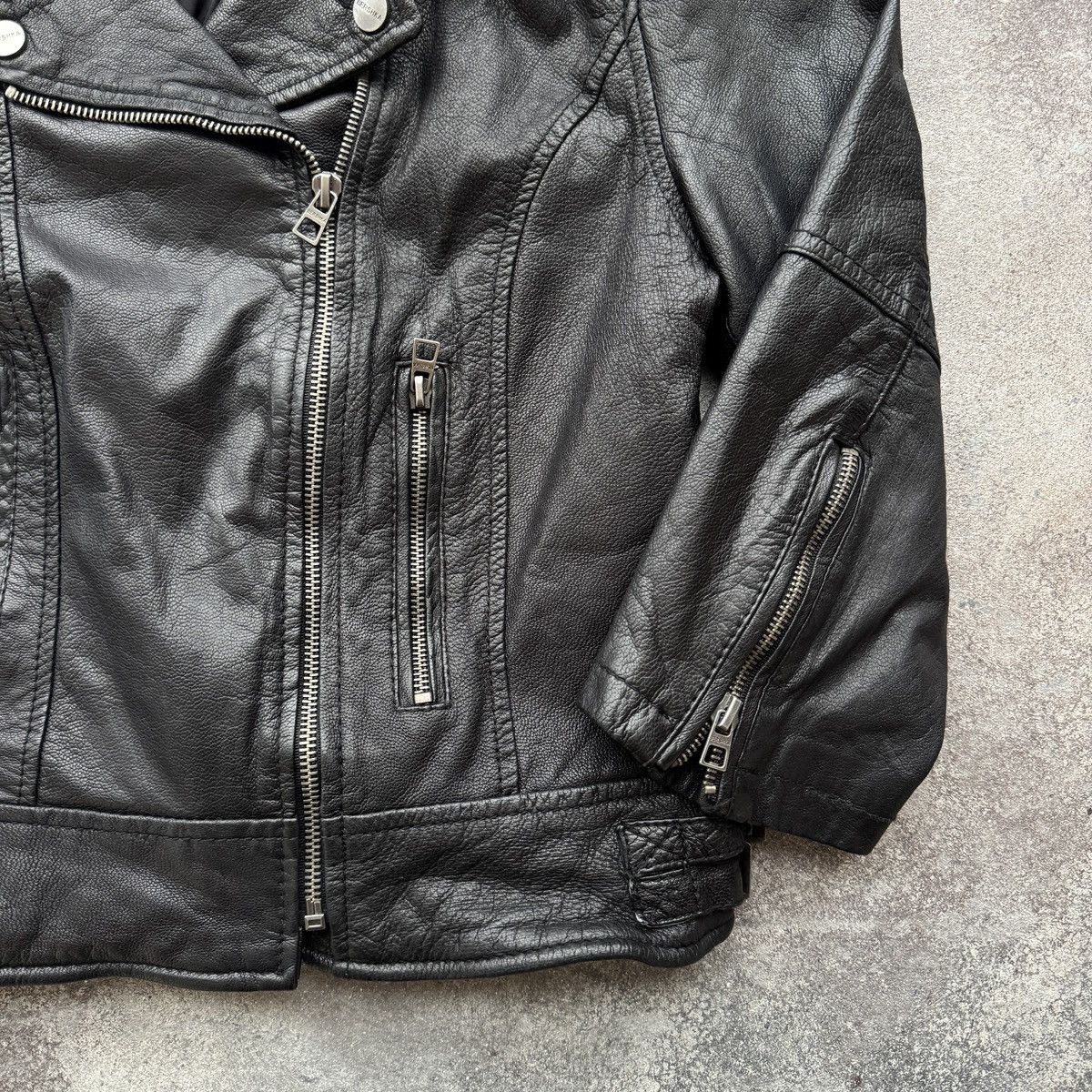 20471120 Bershka Vintage Y2K Leather Biker 3/4 Sleeve Cropped Jacket Size S / US 4 / IT 40 - 9 Thumbnail