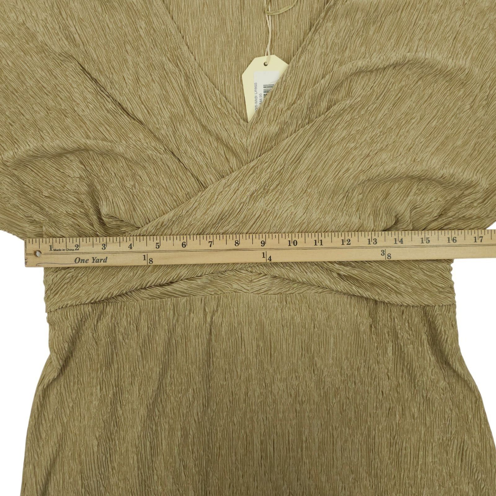 Other Jodifl Dress L Metallic Gold Shimmer Cross Front Maxi Slits Size L / US 10 / IT 46 - 3 Thumbnail