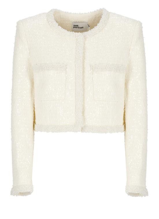 Self-Portrait SELF PORTRAIT Women Jackets RS25164JC BOUCLE PEARLCREAM Ivory Size XS / US 0-2 / IT 36-38 - 1 Thumbnail