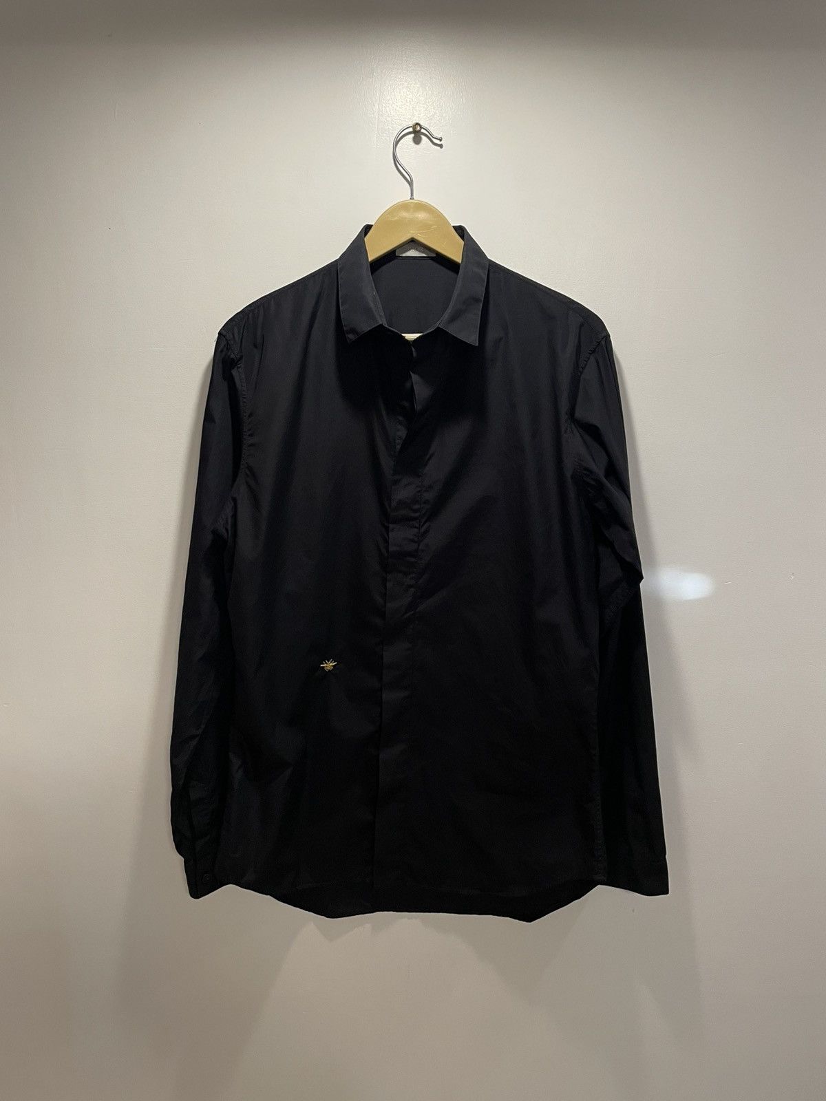 Dior Dior Black Dress shirt with side bee embroidery Size US M / EU 48-50 / 2 - 2 Thumbnail