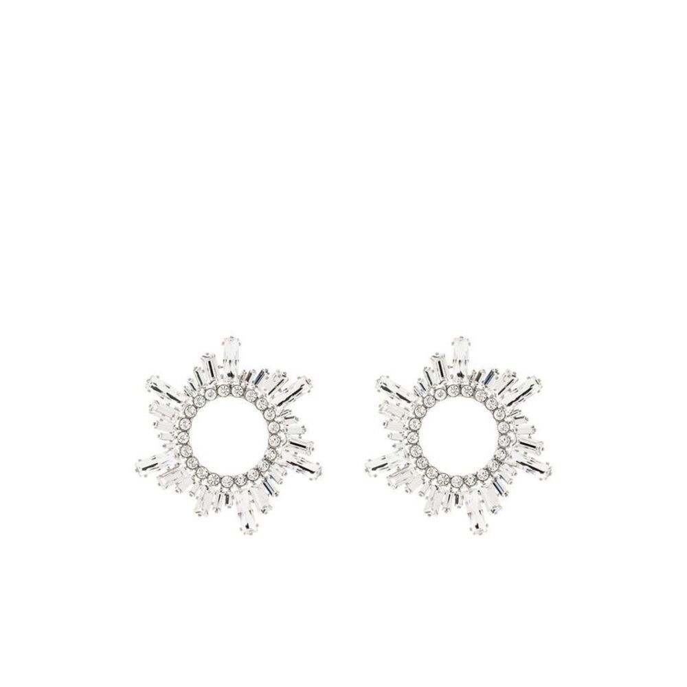 Amina Muaddi Silver Begum Crystal-embellished Earrings Size ONE SIZE - 1 Thumbnail