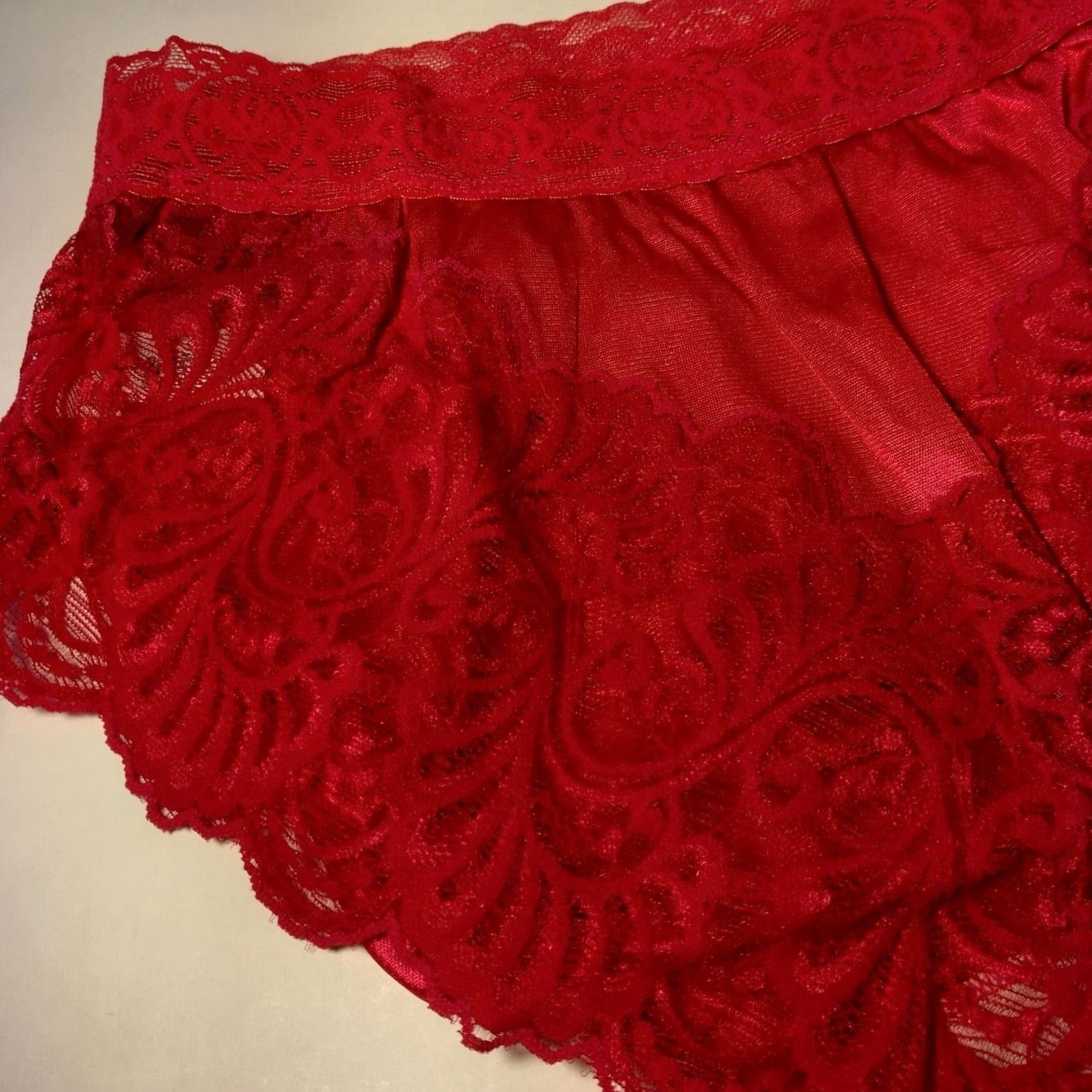 Vintage VINTAGE Lane Bryant Panties Underwear Pink Nylon Lace Brief Womens L NOS Size 36" / US 14 / IT 50 - 3 Thumbnail