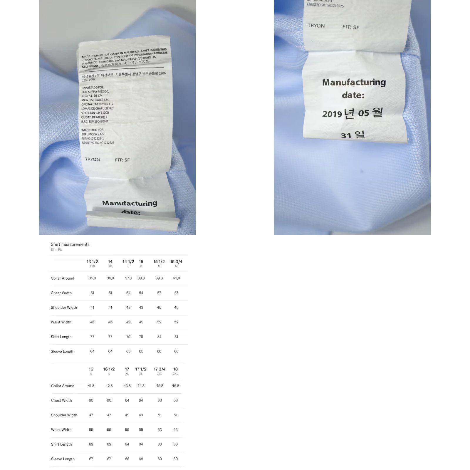 Suitsupply Suitsupply Try On Slim Fit Shirt Men Button Up 43-7 / 17L Blue Size US XL / EU 56 / 4 - 8 Thumbnail