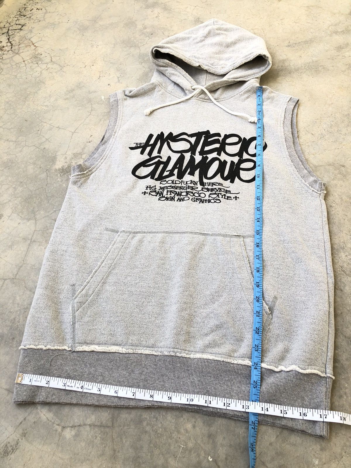 Hysteric Glamour Hysteric Glamour Roman Spellout Sleeveless Grey Hoodie Size US M / EU 48-50 / 2 - 6 Thumbnail