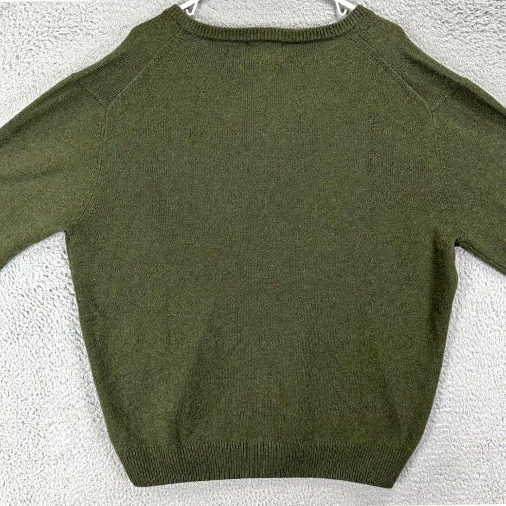 Olive The Oxford Shirt Co. V-Neck Sweater Mens XL Olive Green Lambswool Blend Pullover Size US XL / EU 56 / 4 - 3 Thumbnail