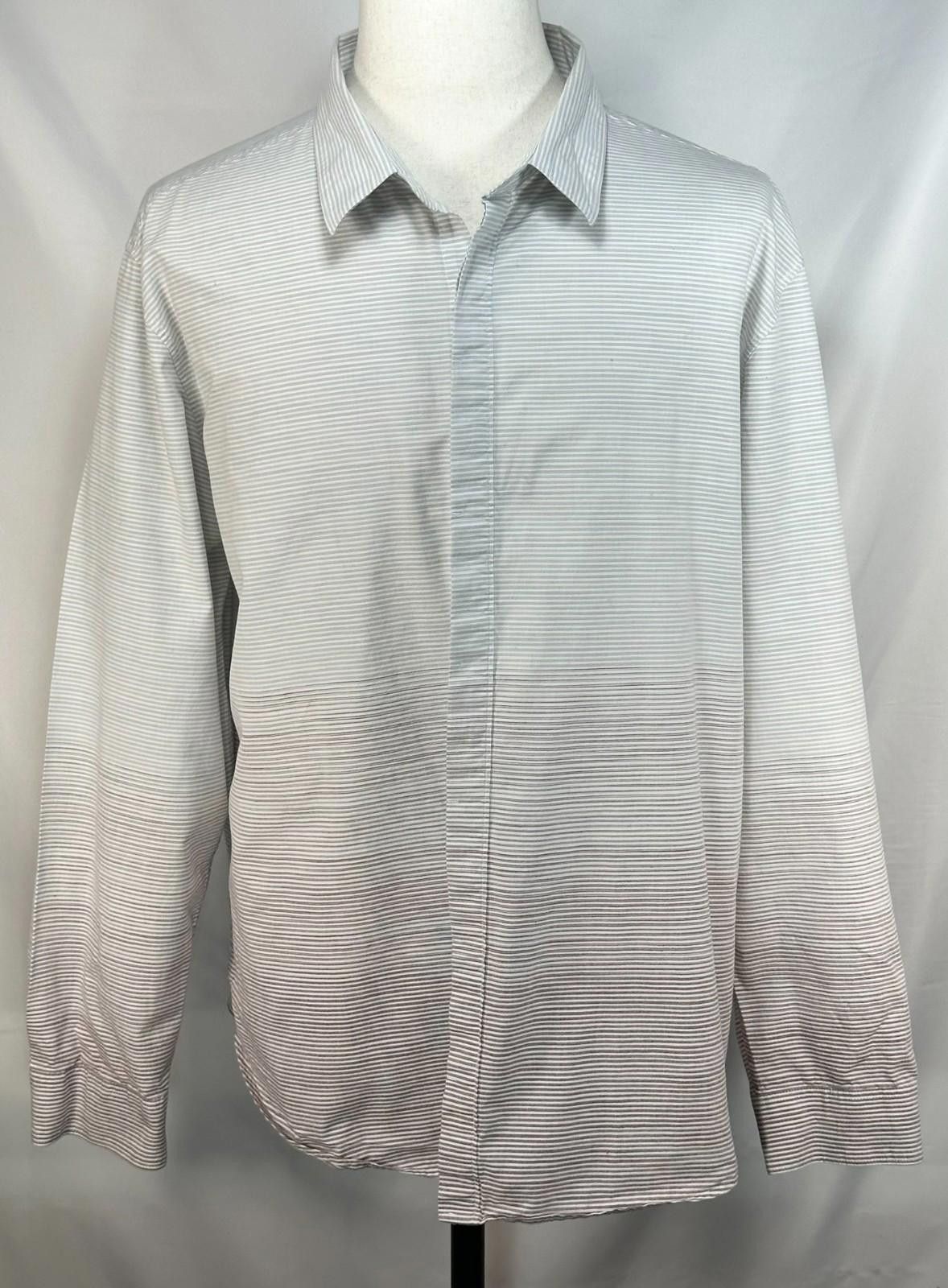 DKNY DKNY 100% Cotton Striped Button Up Shirt Gray Mens 2XL Size US XXL / EU 58 / 5 - 1 Thumbnail