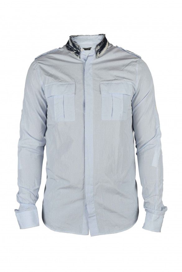 Balmain Shirt with denim collar Size US S / EU 44-46 / 1 - 1 Thumbnail