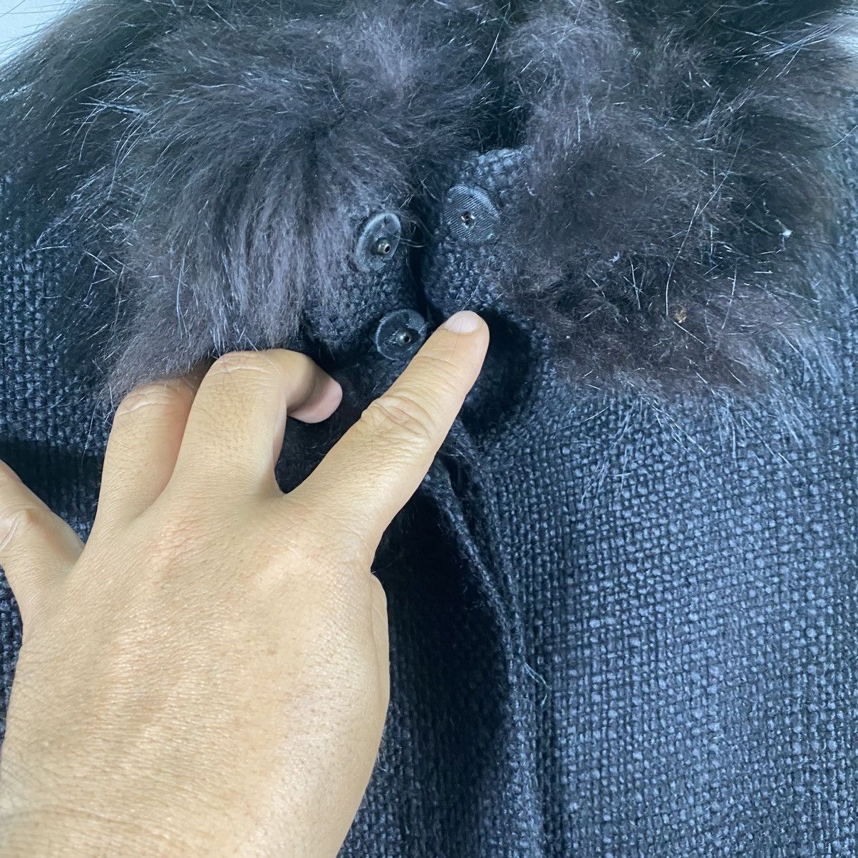 Versace × Versus Versace Vintage Versus Versace Fur Collar Long Button Jacket Size S / US 4 / IT 40 - 7 Thumbnail