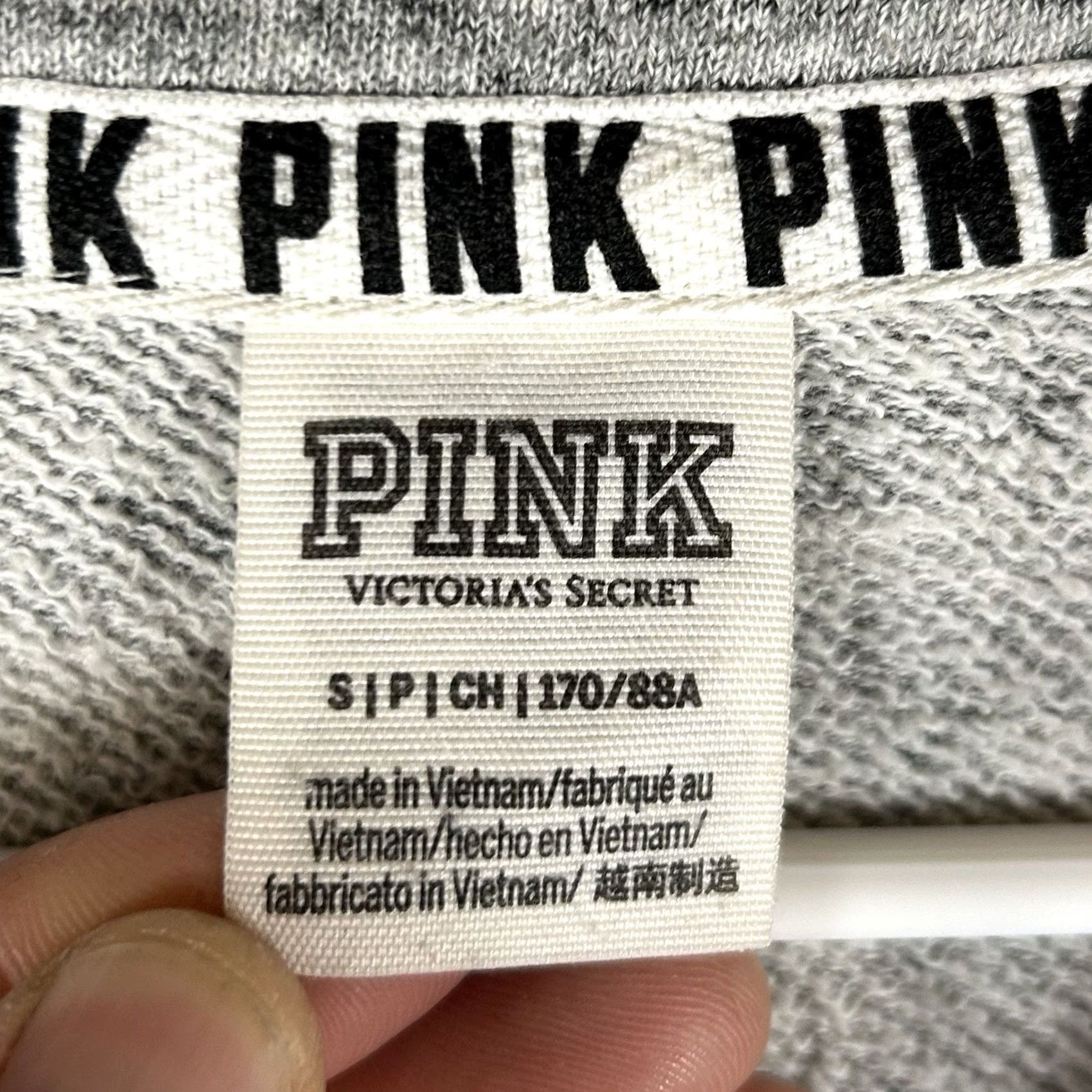 Pinko PINK Victoria's Secret 1/4 Zip Sweatshirt Women's Small Pullover Athletic Top Gray Size S / US 4 / IT 40 - 3 Thumbnail
