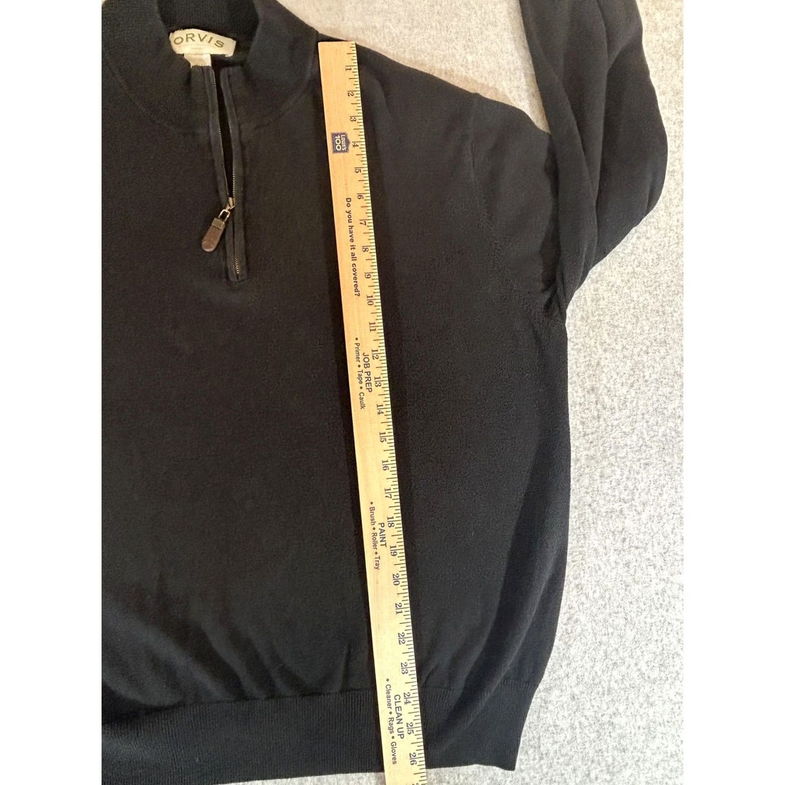 Orvis Orvis Sweater Mens XL Black Cotton Silk Cashmere 1/4 Zip Mock Neck Pullover Knit Size US XL / EU 56 / 4 - 4 Thumbnail