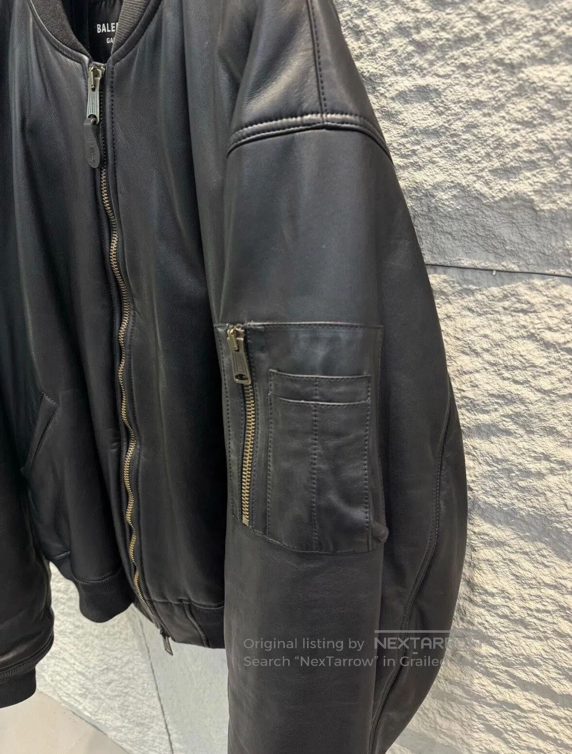 Balenciaga balenciaga black leather er jacket. Size US M / EU 48-50 / 2 - 3 Thumbnail
