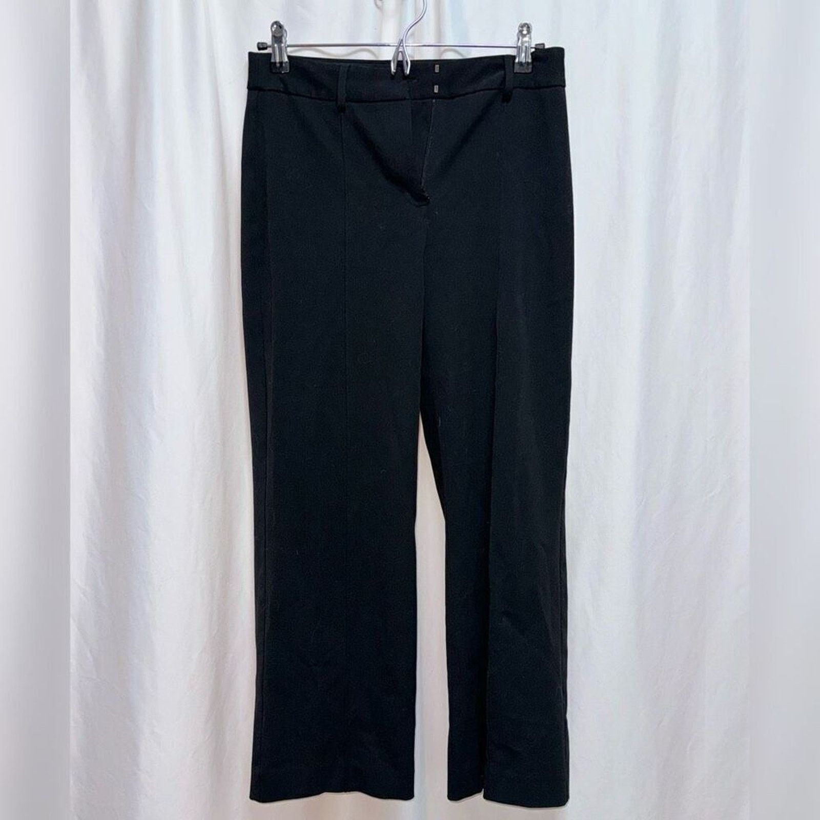 Express Express Black Straight-Leg High-Rise Trousers | Sz 2R Size 26" / US 2 / IT 38 - 2 Thumbnail