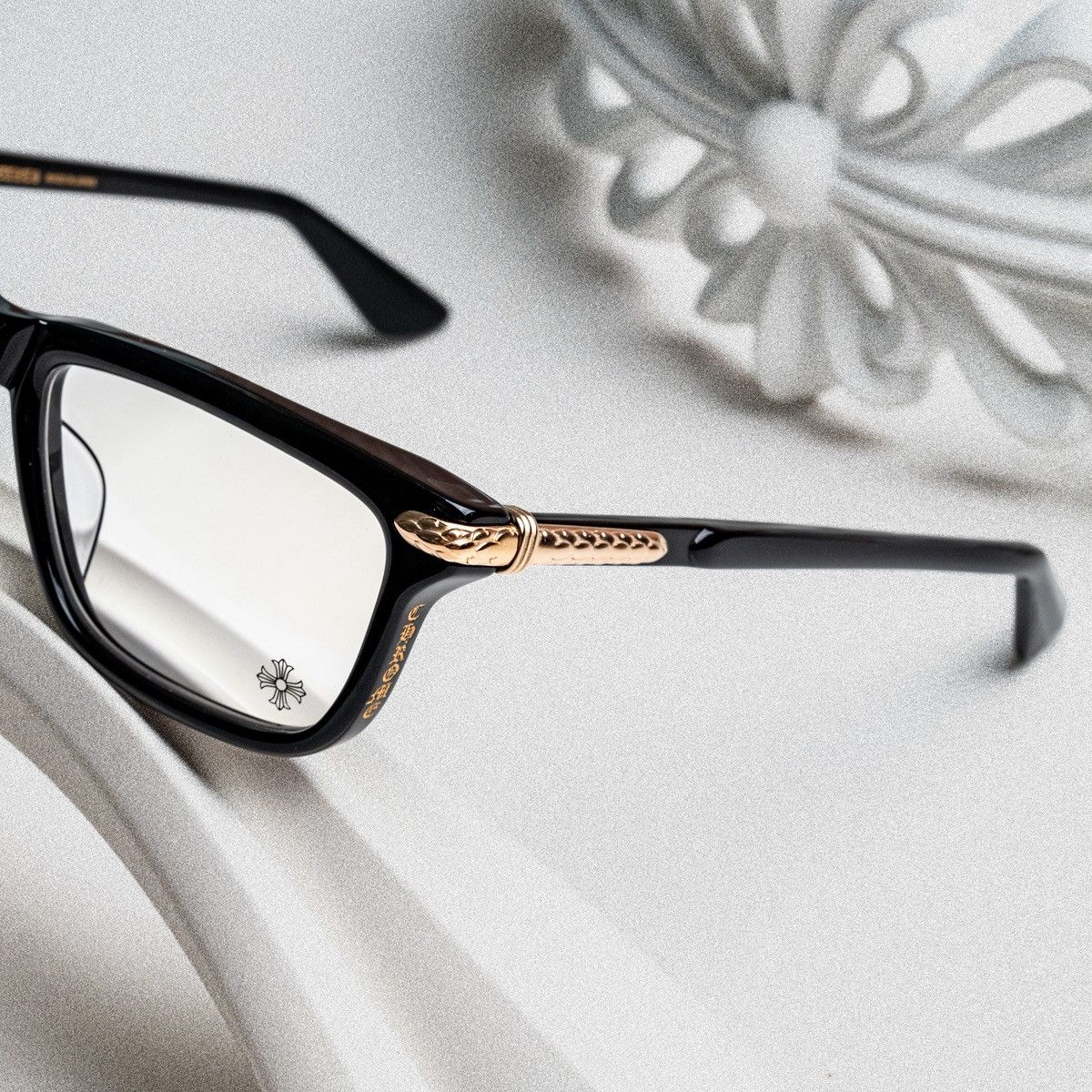 Chrome Hearts CHROME HEARTS LITTLE DINGER BLACK/ 18KGP GLASSES Size ONE SIZE - 3 Thumbnail