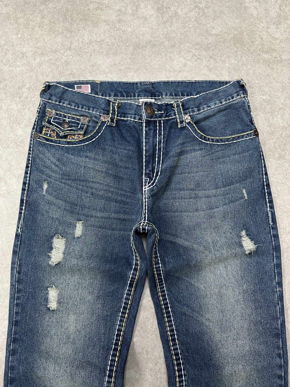 True Religion True Religion Jeans Ricky Super T Faded Denim Big Stitch Y2K Size US 38 / EU 54 - 2 Thumbnail