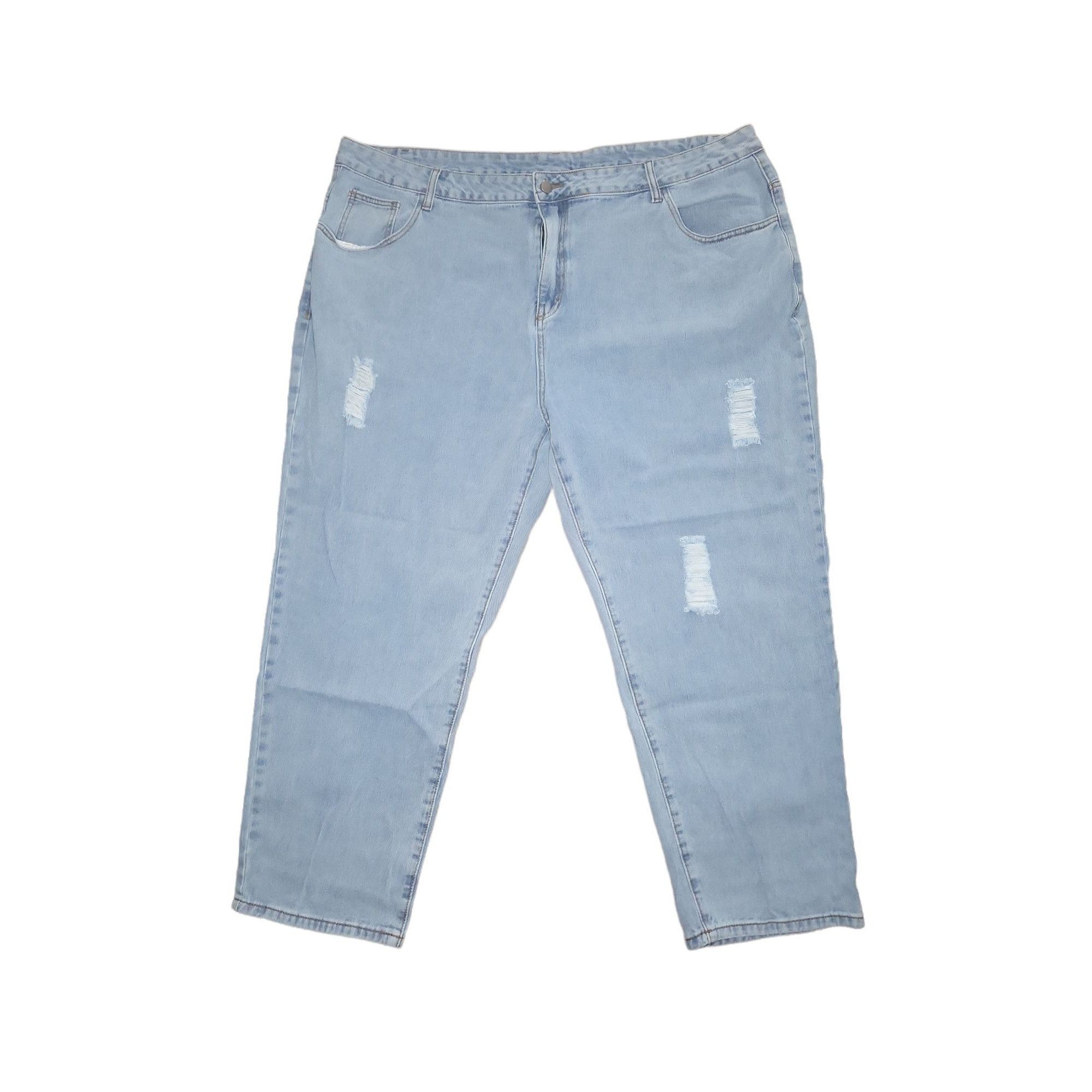 Shein Shein Jeans Women Sz 5X Denim Straight Leg Cropped Blue Plus Size 42" / US 20 - 2 Thumbnail