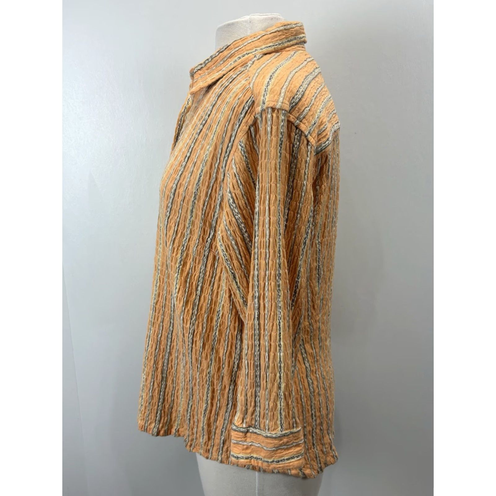 X-LARGE Columbia Crinkle Button Up Shirt Sz X-Large Women’s Striped Gauze Hiking Outdoor Size XL / US 12-14 / IT 48-50 - 2 Thumbnail