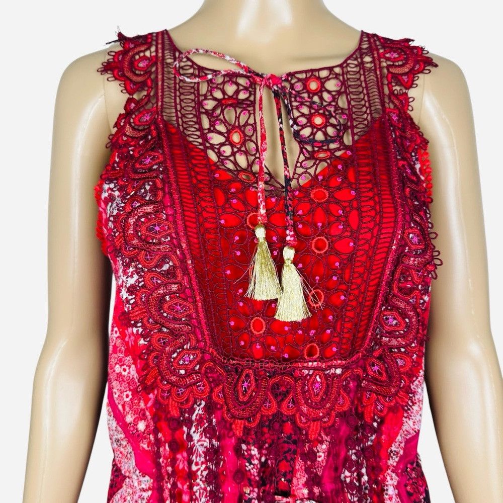 Elie Tahari Elie Tahari McKeena Silk Maxi Sleeveless Red Dress Size 4 Size S / US 4 / IT 40 - 3 Thumbnail