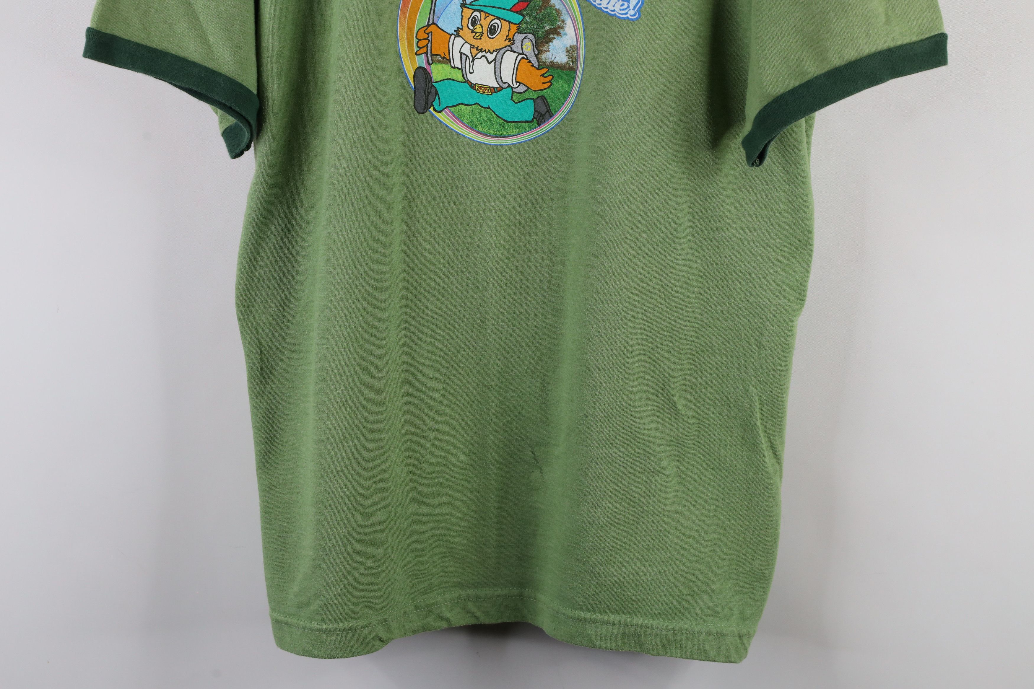 Vintage Vintage Y2K Owl Give A Hoot Don't Pollute Ringer T-Shirt USA Size US XL / EU 56 / 4 - 3 Thumbnail