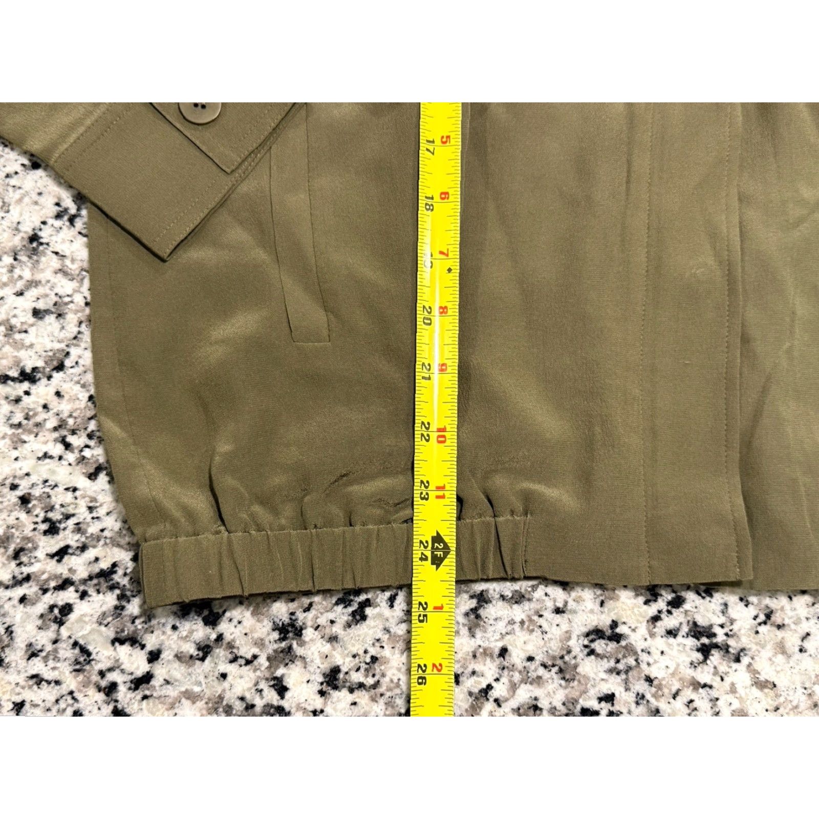 Eileen Fisher Eileen Fisher Jacket Women Small Silk Bomber Zip Front Lightweight Pockets Green Silk Lined Womens Size S / US 4 / IT 40 - 2 Thumbnail