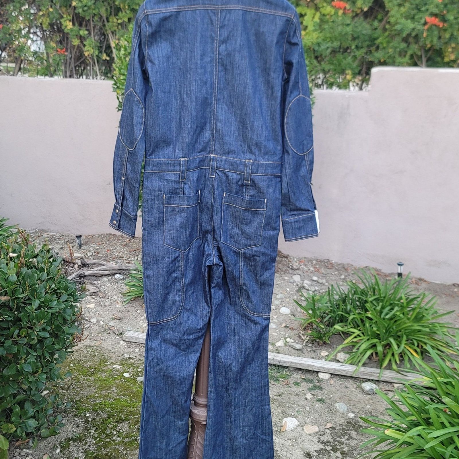 The Unbranded Brand Land Of Distraction 70’s Inspired Denim Flared Jumpsuit Size 26" / US 2 / IT 38 - 4 Thumbnail