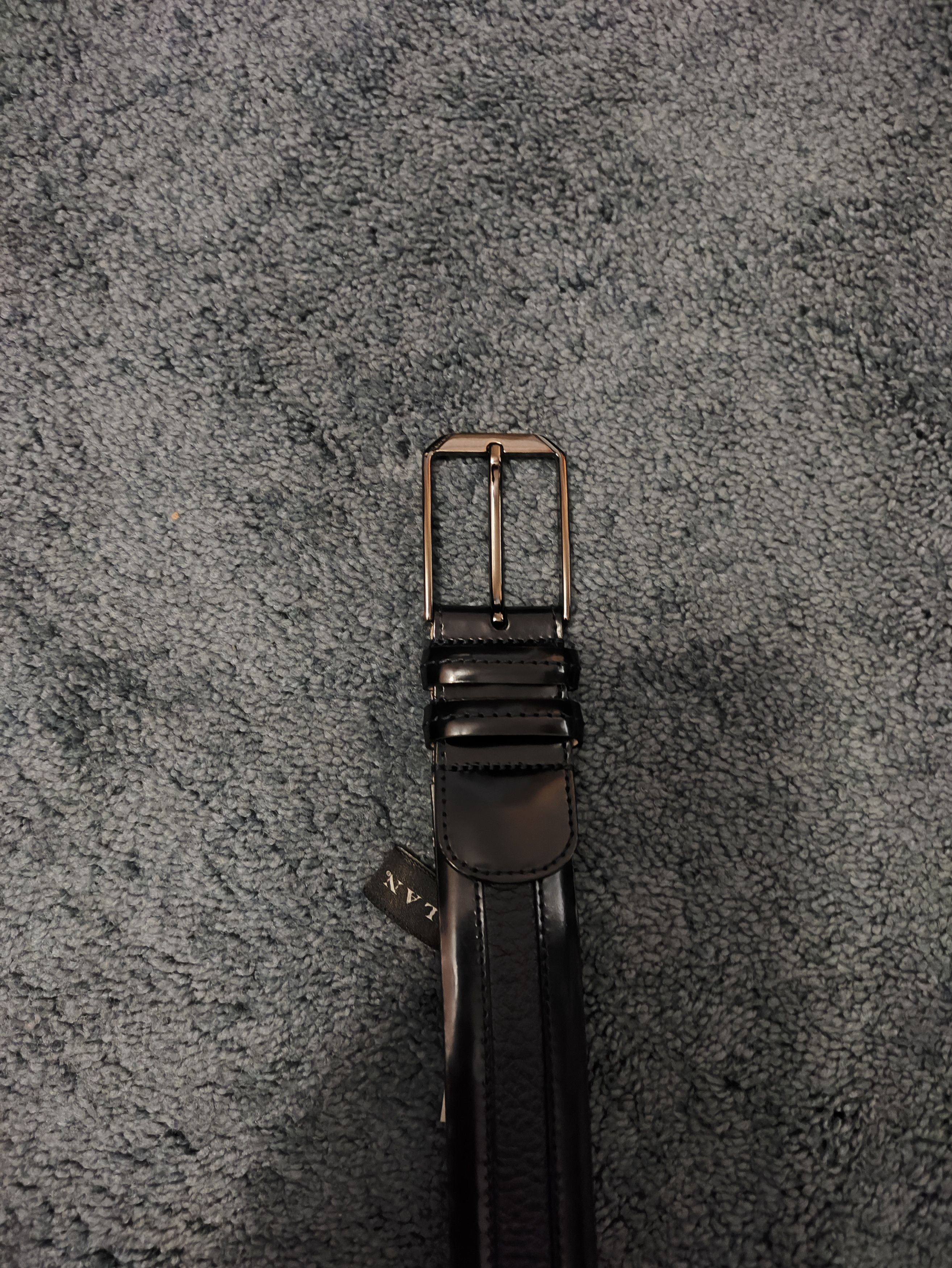 Mezlan Men HiShine Cordovan Leather-Luxurious Deerskin Belt