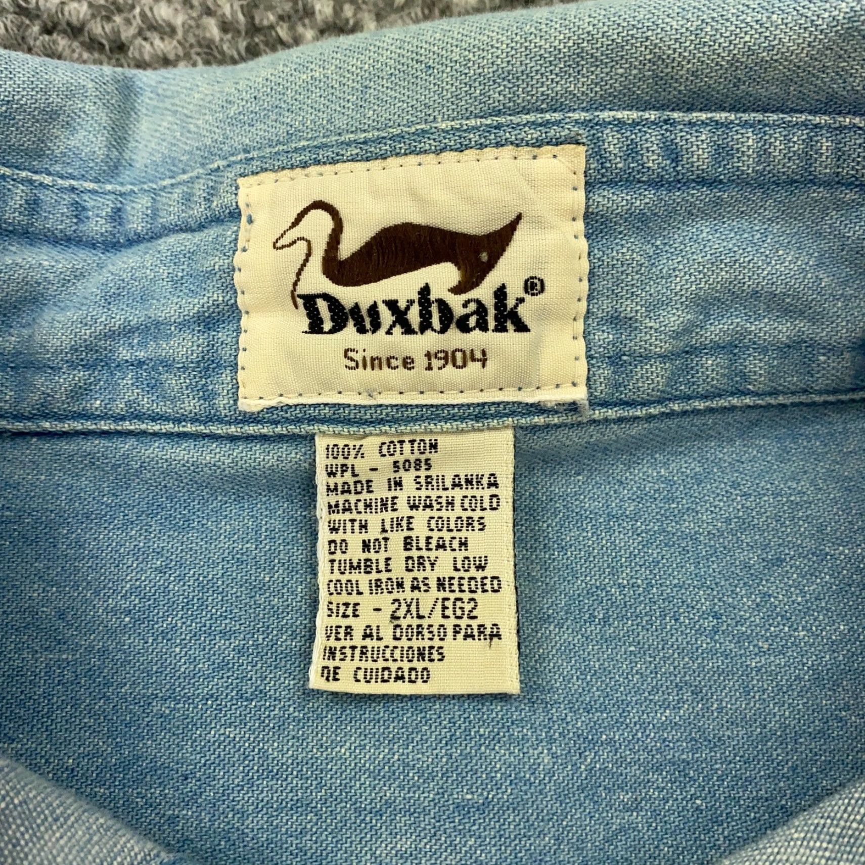 Denime VINTAGE Duxbak Denim Hunting Shirt Mens 2XL Blue Long Sleeve Casual Outdoor Workwear Size US XXL / EU 58 / 5 - 5 Thumbnail