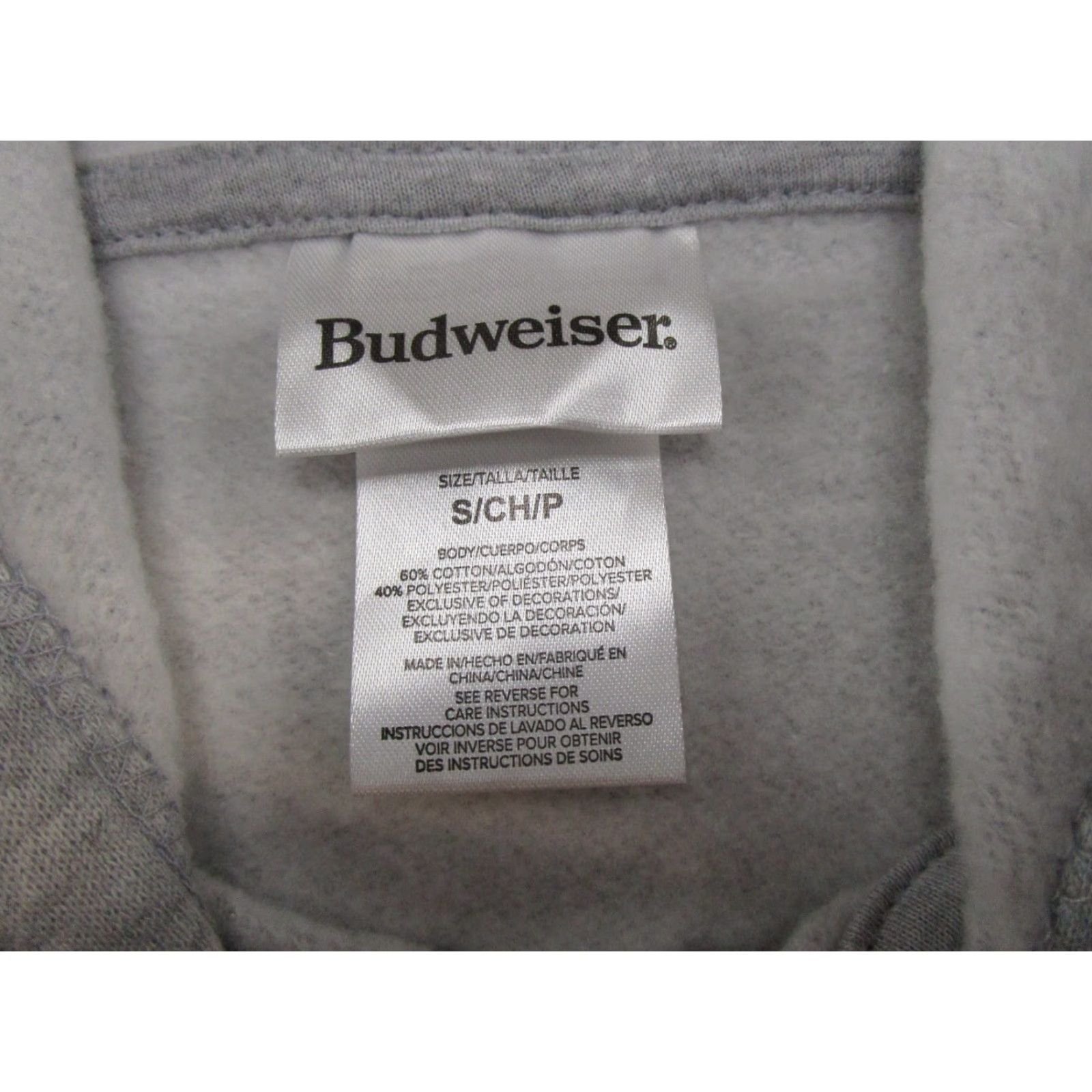 Budweiser Budweiser Nothing Beats a Bud Full Zip Up Hoodie Women's Size S Gray Cotton Blend Zipper Beer Theme 90s? Size S / US 4 / IT 40 - 2 Thumbnail